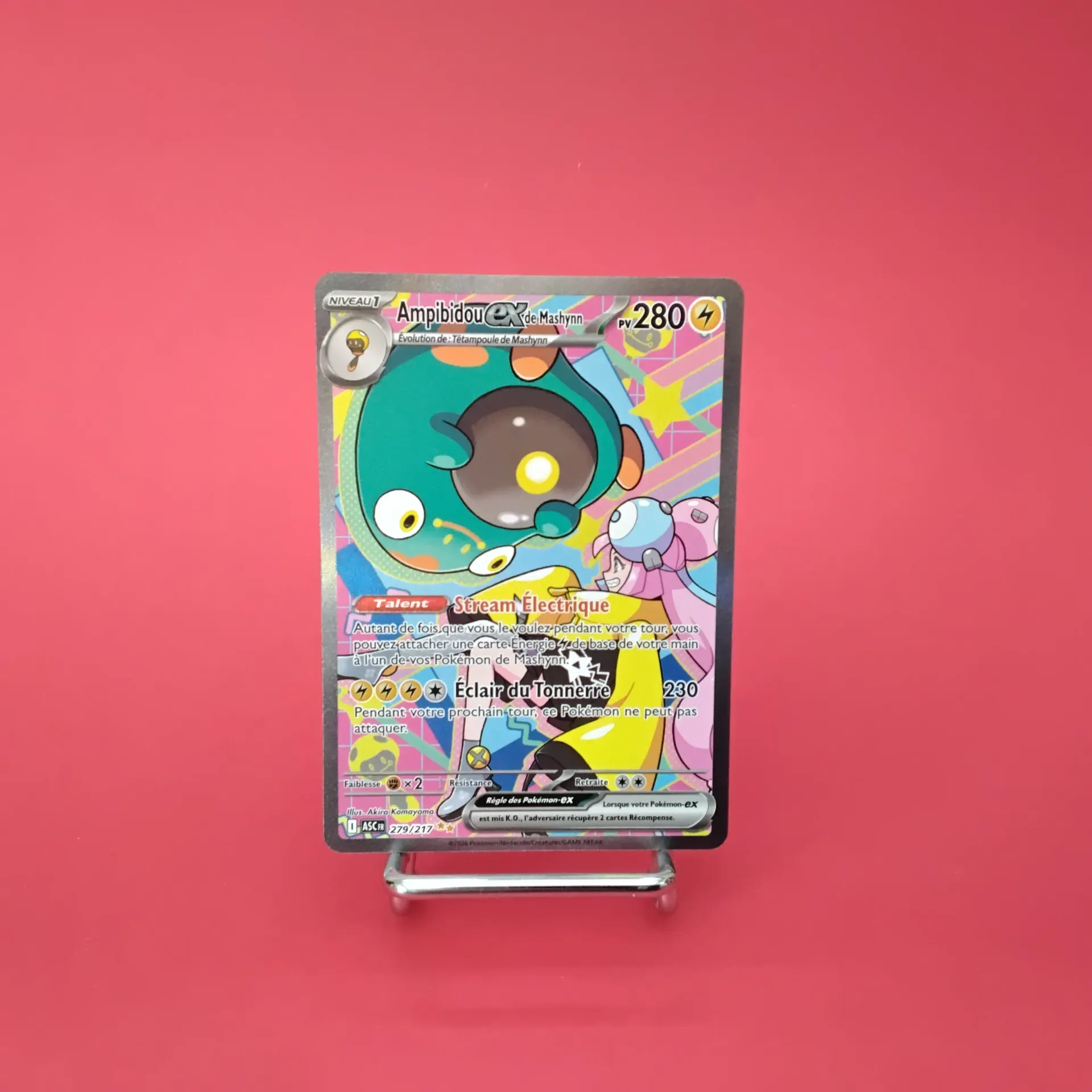 Carte Pokemon Ampibidou EX 279/217 -ME02.5 - Héros Transcendants - Alternative Art (Secret) - Etat Near Mint (FR)