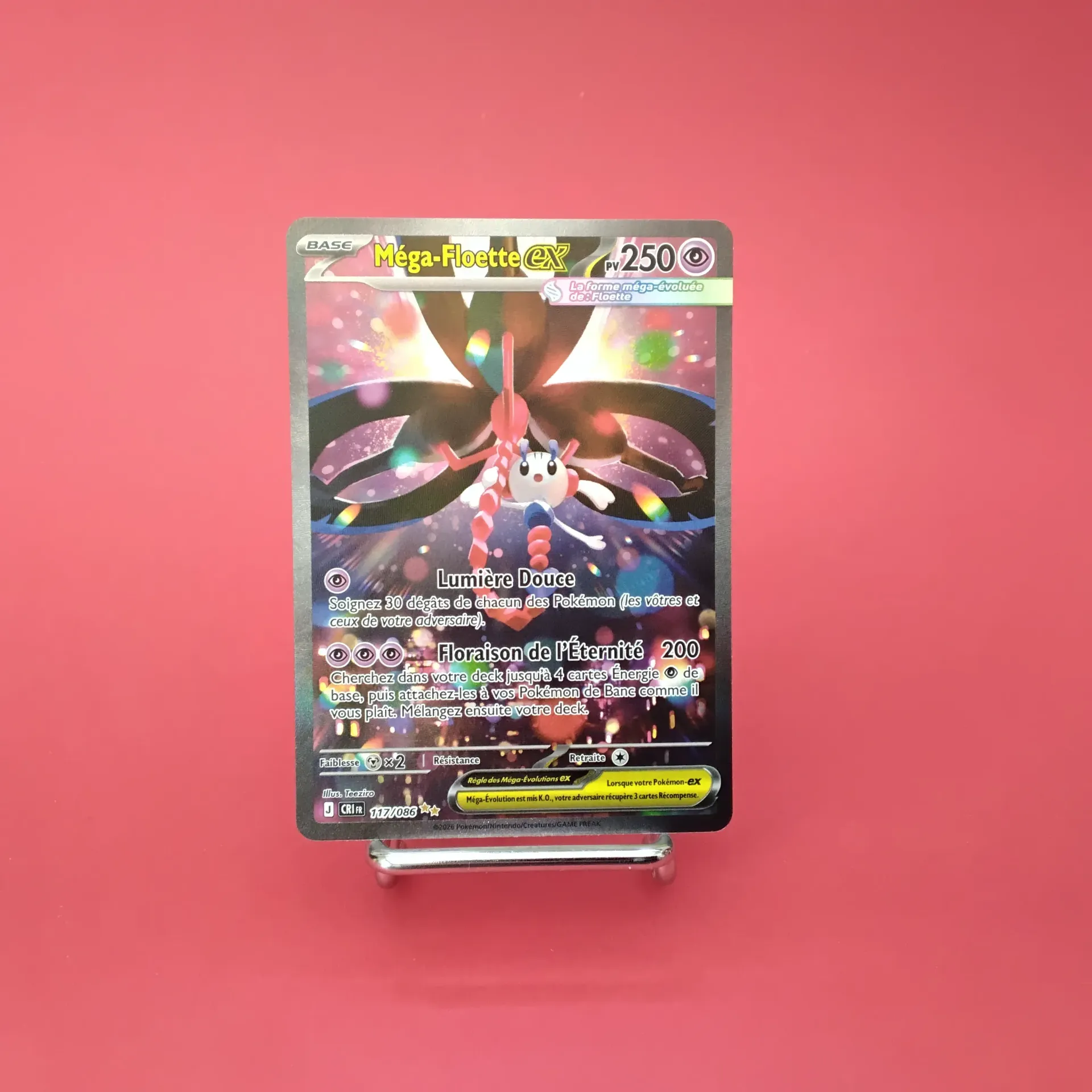 Carte Pokemon Méga-Floette EX 117/086 -ME04 - Chaos Ascendant - Alternative Art (Secret) - Etat Near Mint (FR)