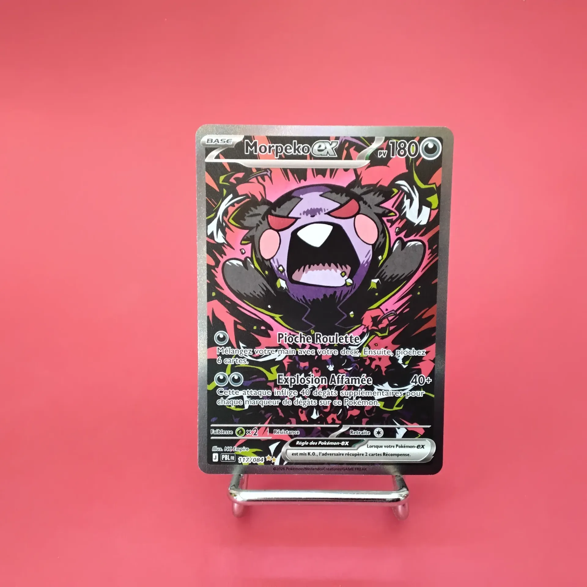 Carte Pokemon Morpeko EX 117/084 -ME05 - Nuit Noire - Alternative Art (Secret) - Etat Near Mint (FR)