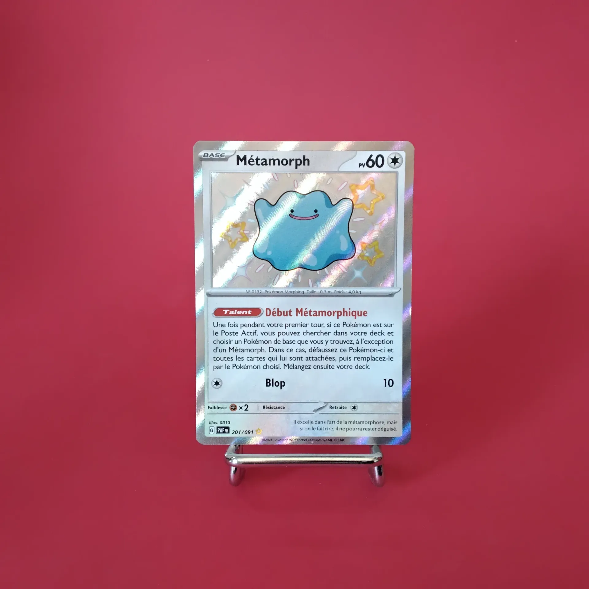Carte Pokemon Métamorph 201/091 EV04.5 - Destinées de Paldéa - Shiny (Secret) - Etat Near Mint (FR)