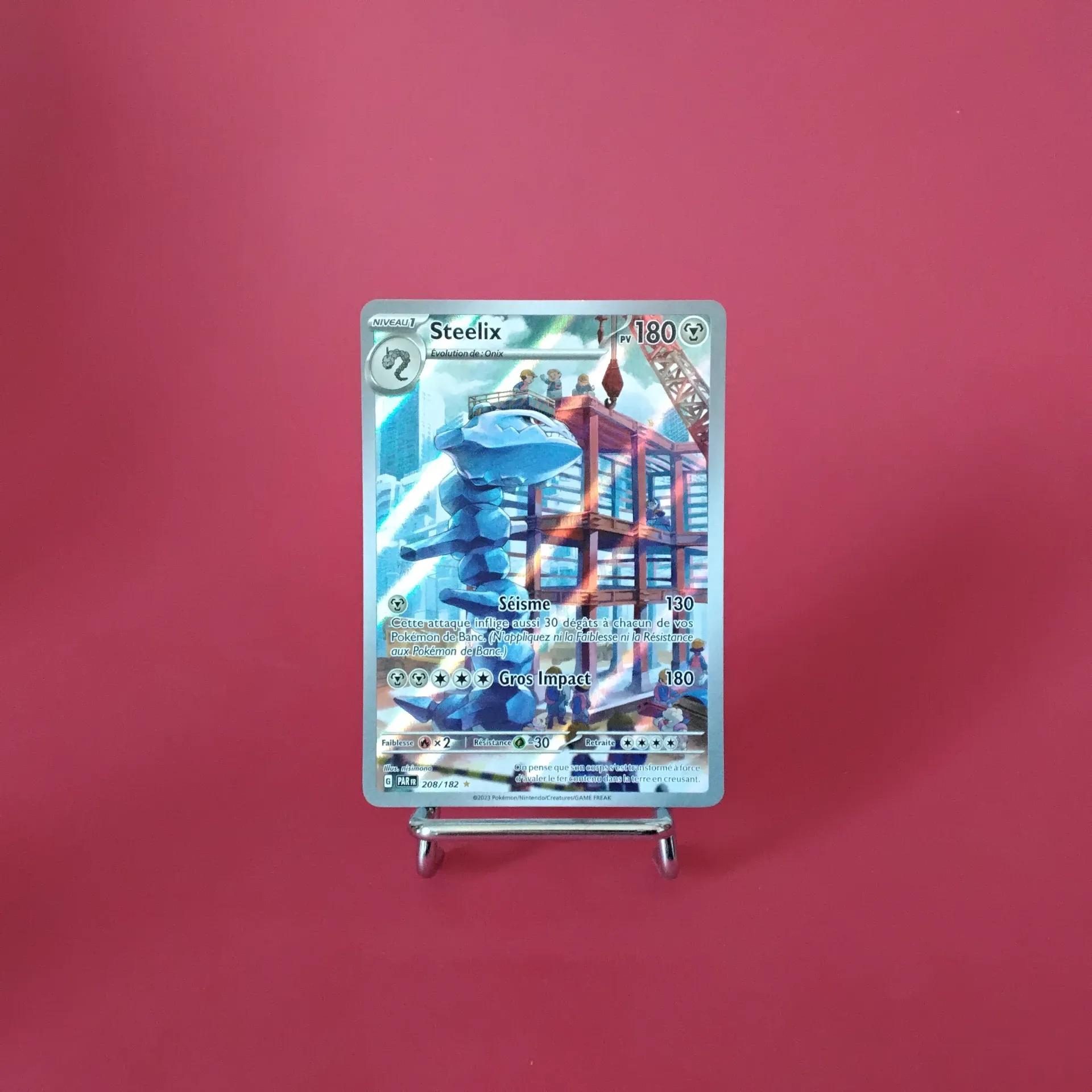 Carte Pokemon Steelix 208/182 - EV4 - Faille Paradoxe - A.R. Secret - Etat Near Mint (FR)