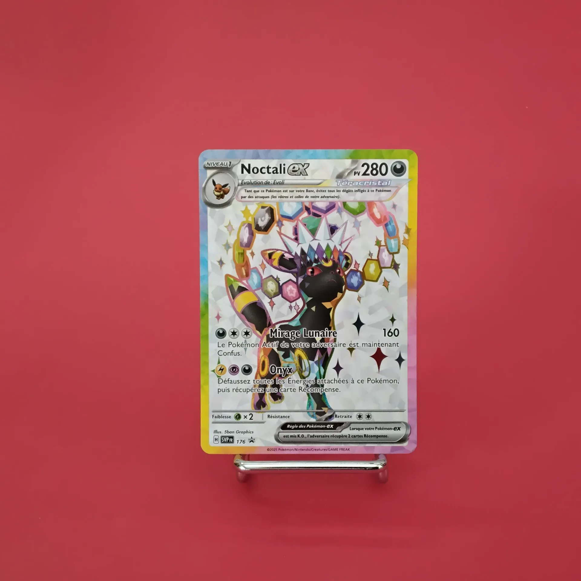 Carte Pokemon Noctali EX Full Art Promo SVP 176  - Ecarlate et Violet - A.R. Secret - Etat Near Mint (FR)