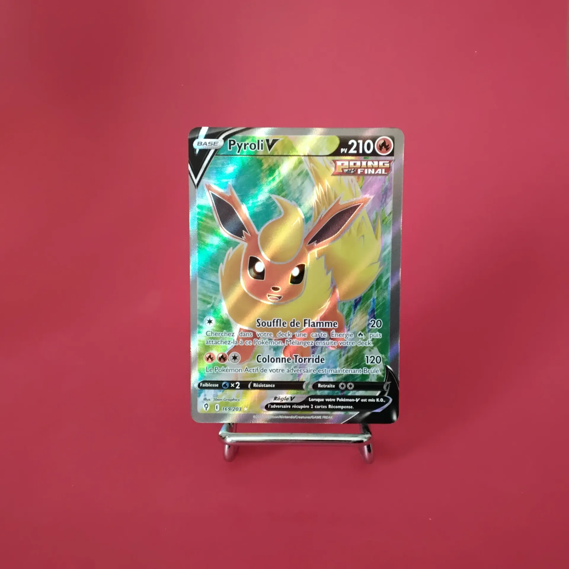 Carte Pokemon Pyroli V Full Art 169/203 EB07  - Evolution Céleste - Etat Near Mint- (FR)