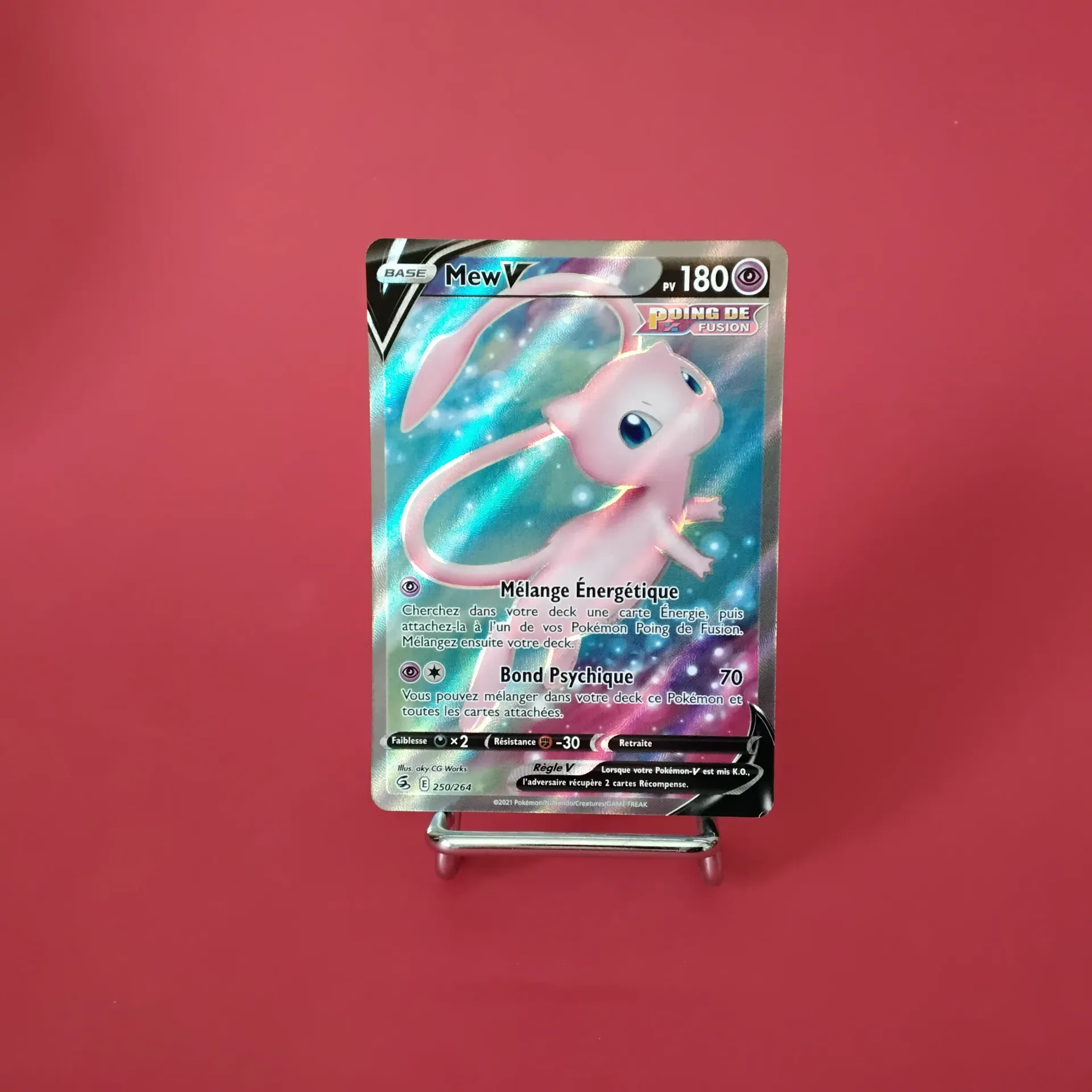Carte Pokemon Mew V Full Art 250/264 EB08  - Poing de Fusion - Etat Near Mint- (FR)