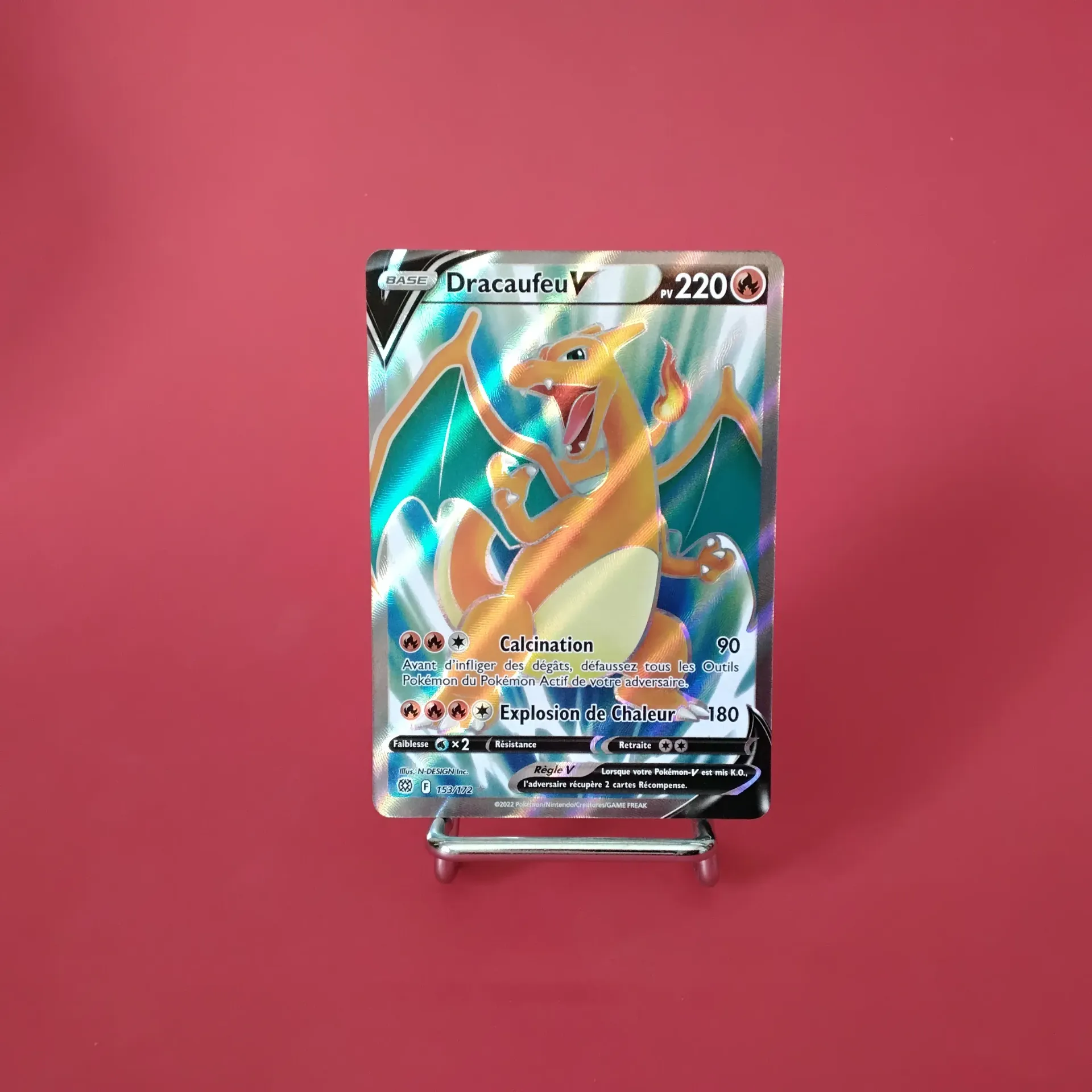 Carte Pokemon Dracaufeu V Full Art 153/172 EB09  - Stars Etincellantes - Etat Near Mint- (FR)