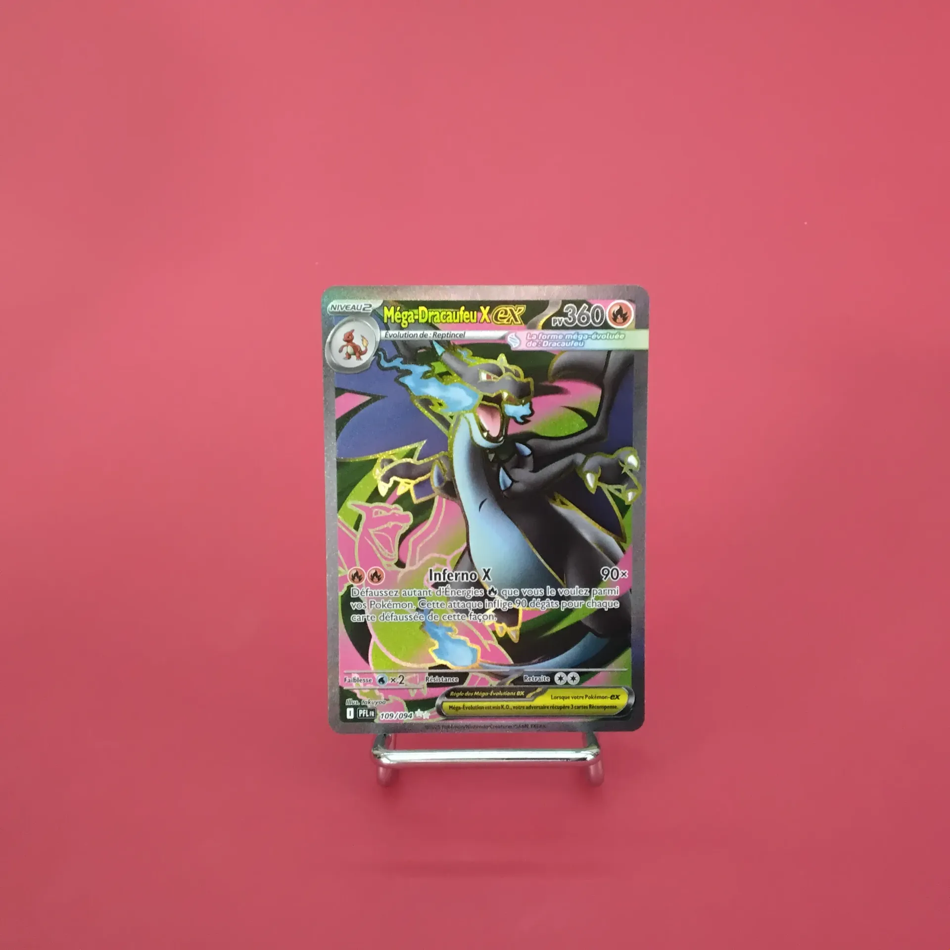 Carte Pokemon Méga-Dracaufeu X EX Full Art 109/094- ME02 - Flammes Fantasmagoriques- Etat Near Mint- (FR)