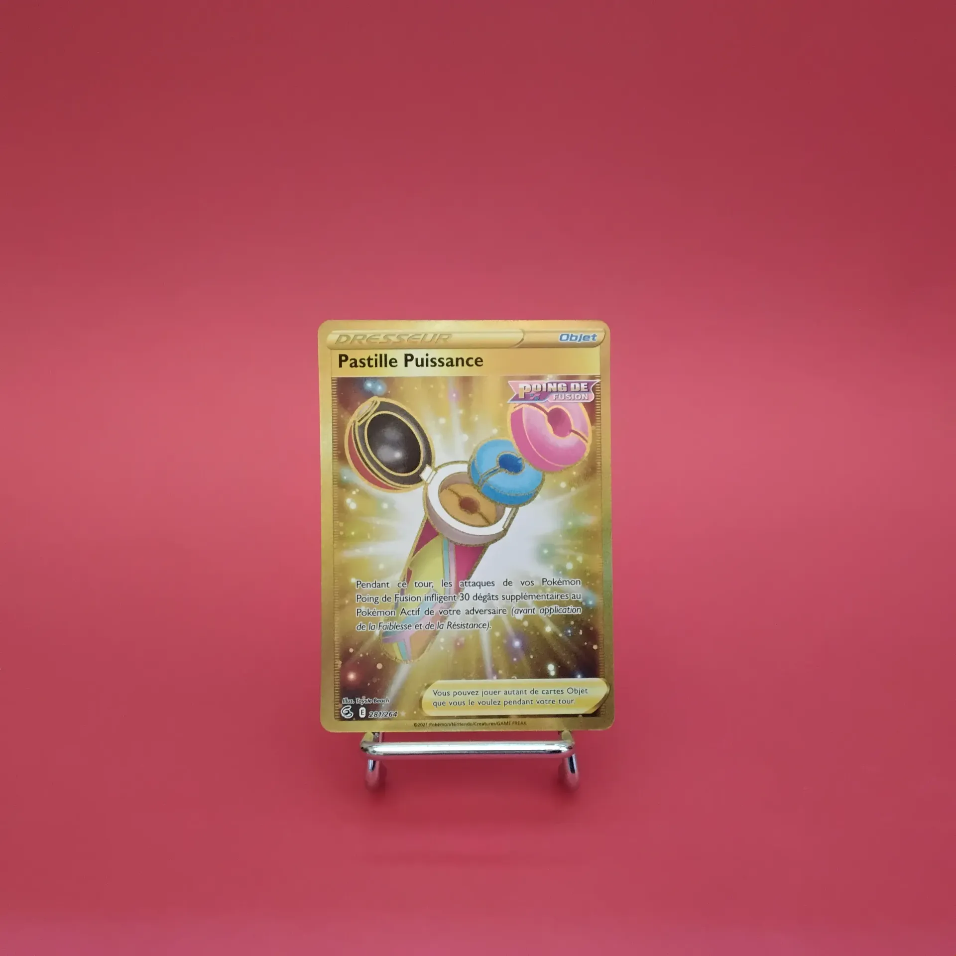 Carte Pokemon Pastille Puissance GOLD 281/264 - EB08 - Poing de Fusion - GOLD- Secret - Etat Near Mint (FR)