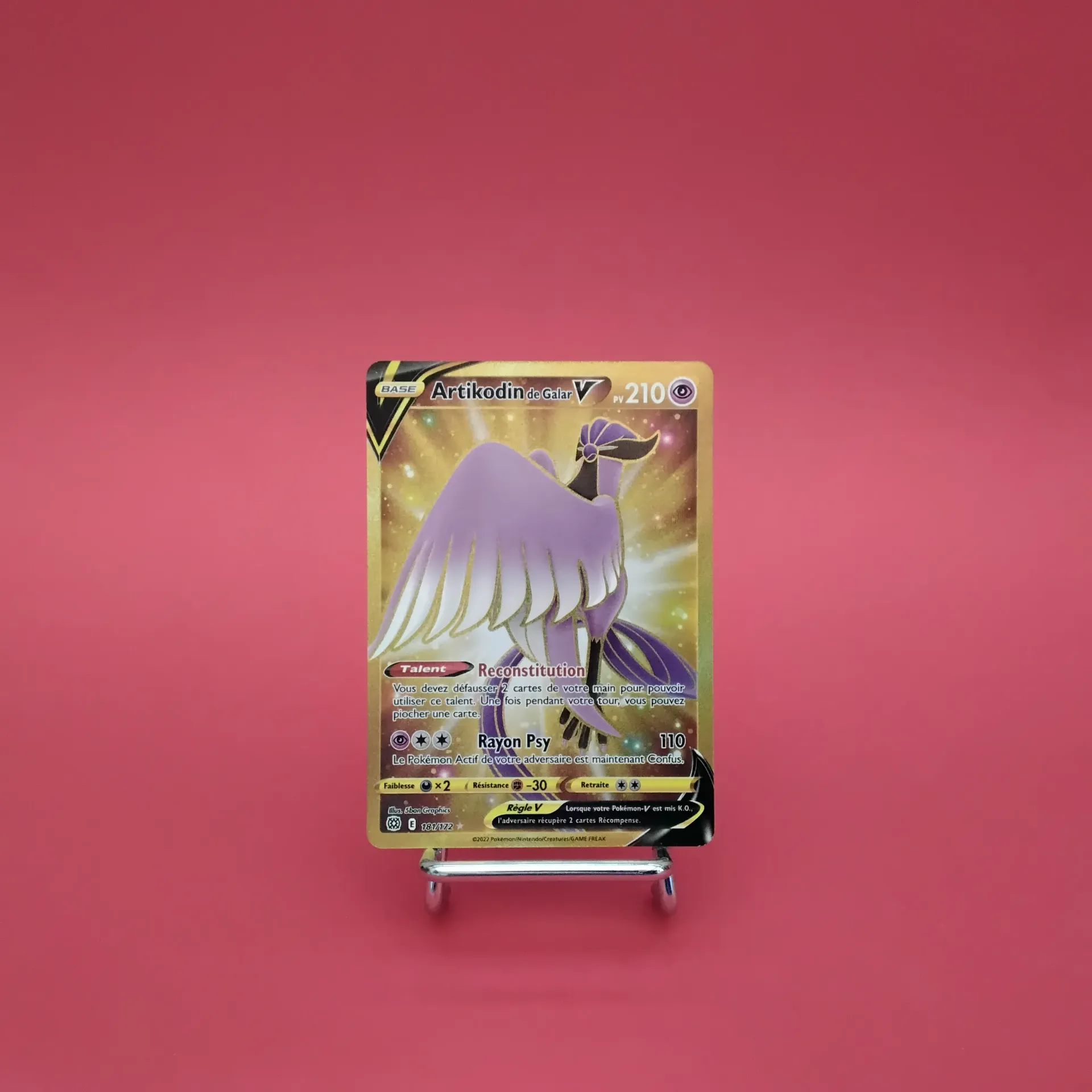 Carte Pokemon Artikodin de Galar V GOLD 181/172 - EB09 - Stars Etincellantes - GOLD- Secret - Etat Near Mint (FR)