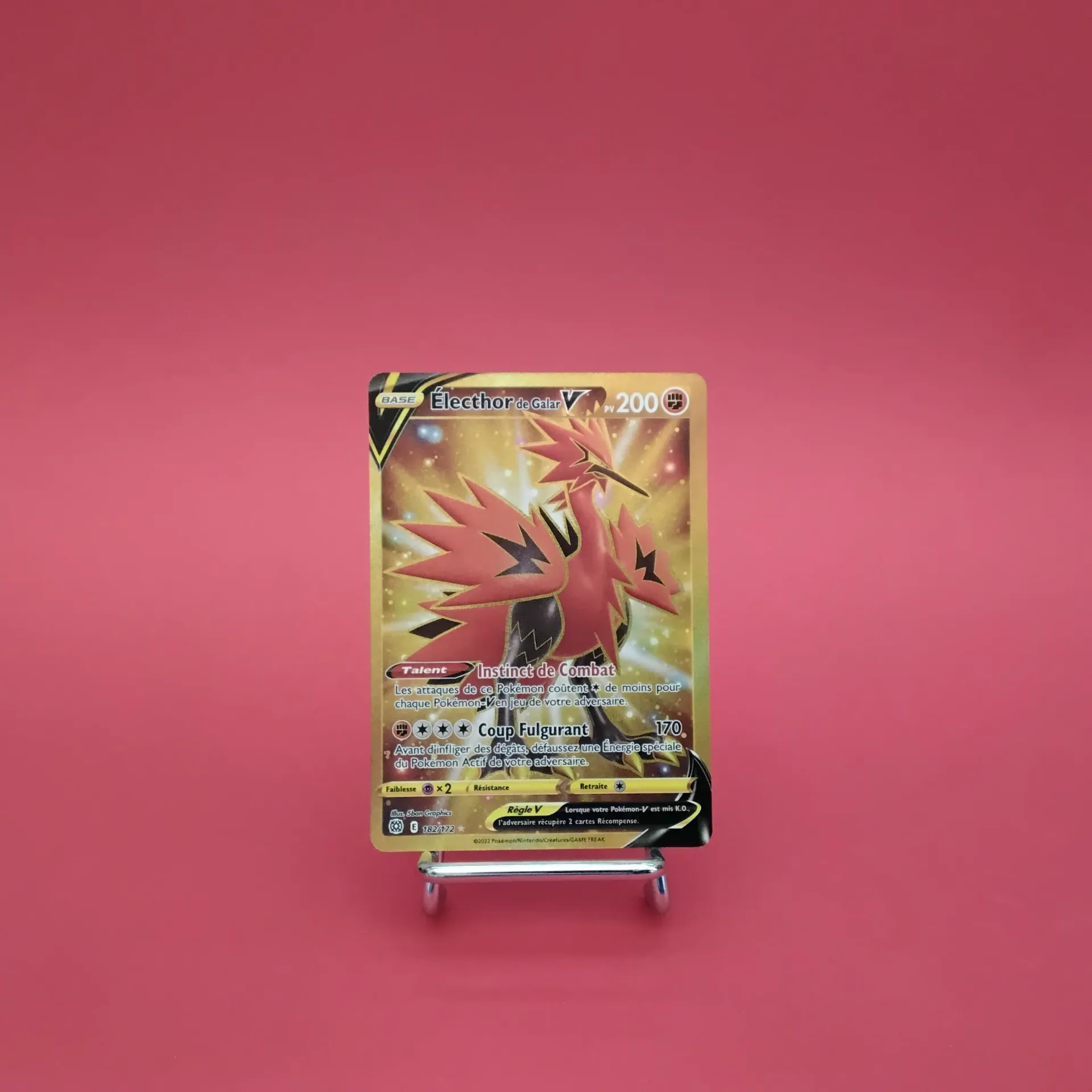 Carte Pokemon Electhor de Galar V GOLD 182/172 - EB09 - Stars Etincellantes - GOLD- Secret - Etat Near Mint (FR)