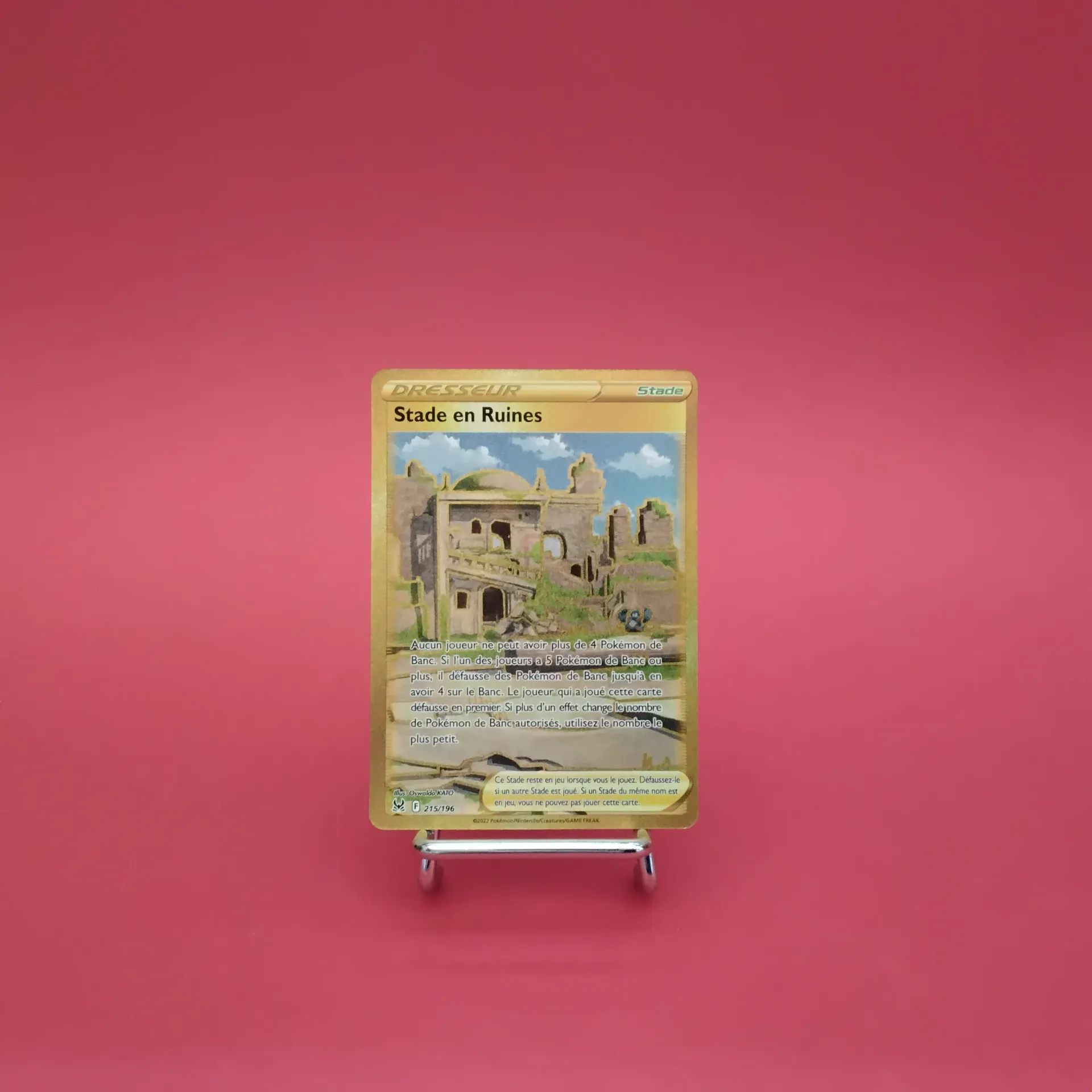 Carte Pokemon Stade en Ruines GOLD 215/196 - EB11 - Origines Perdues - GOLD- Secret - Etat Near Mint (FR)
