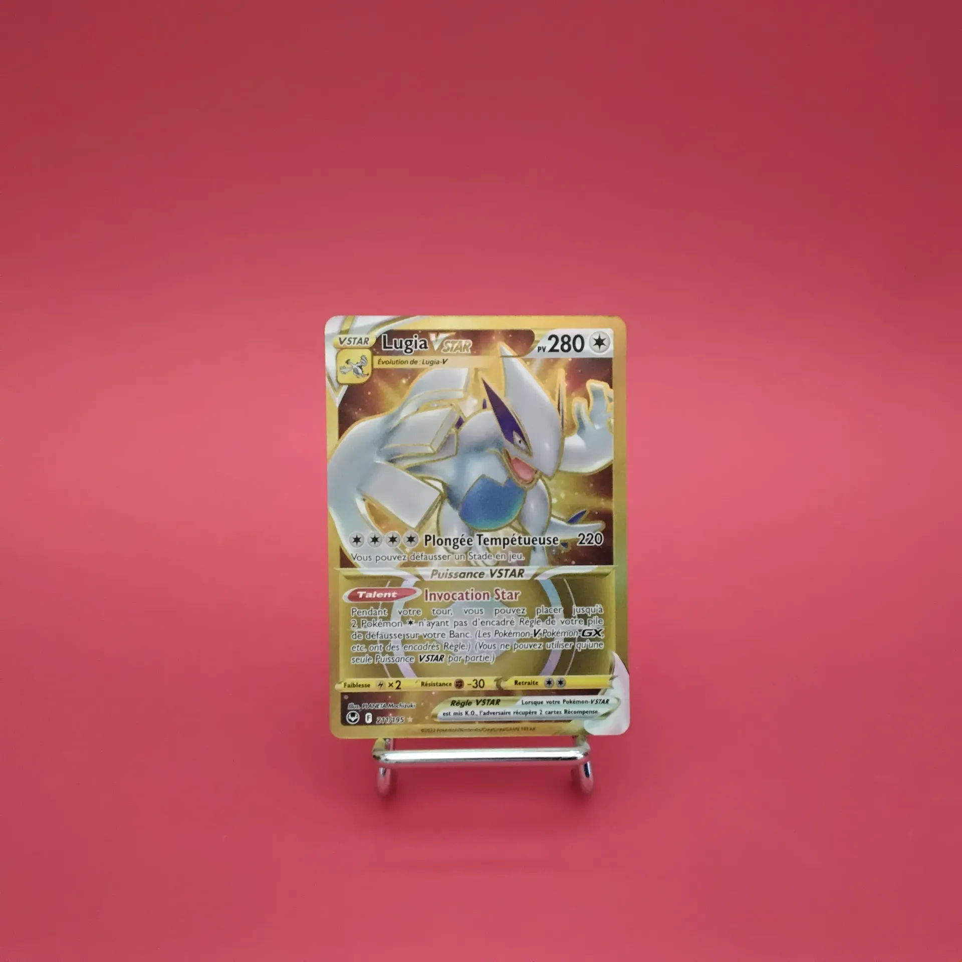 Carte Pokemon Lugia V STAR GOLD 211/195 - EB12 - Tempête Argentée - GOLD- Secret - Etat Near Mint (FR)