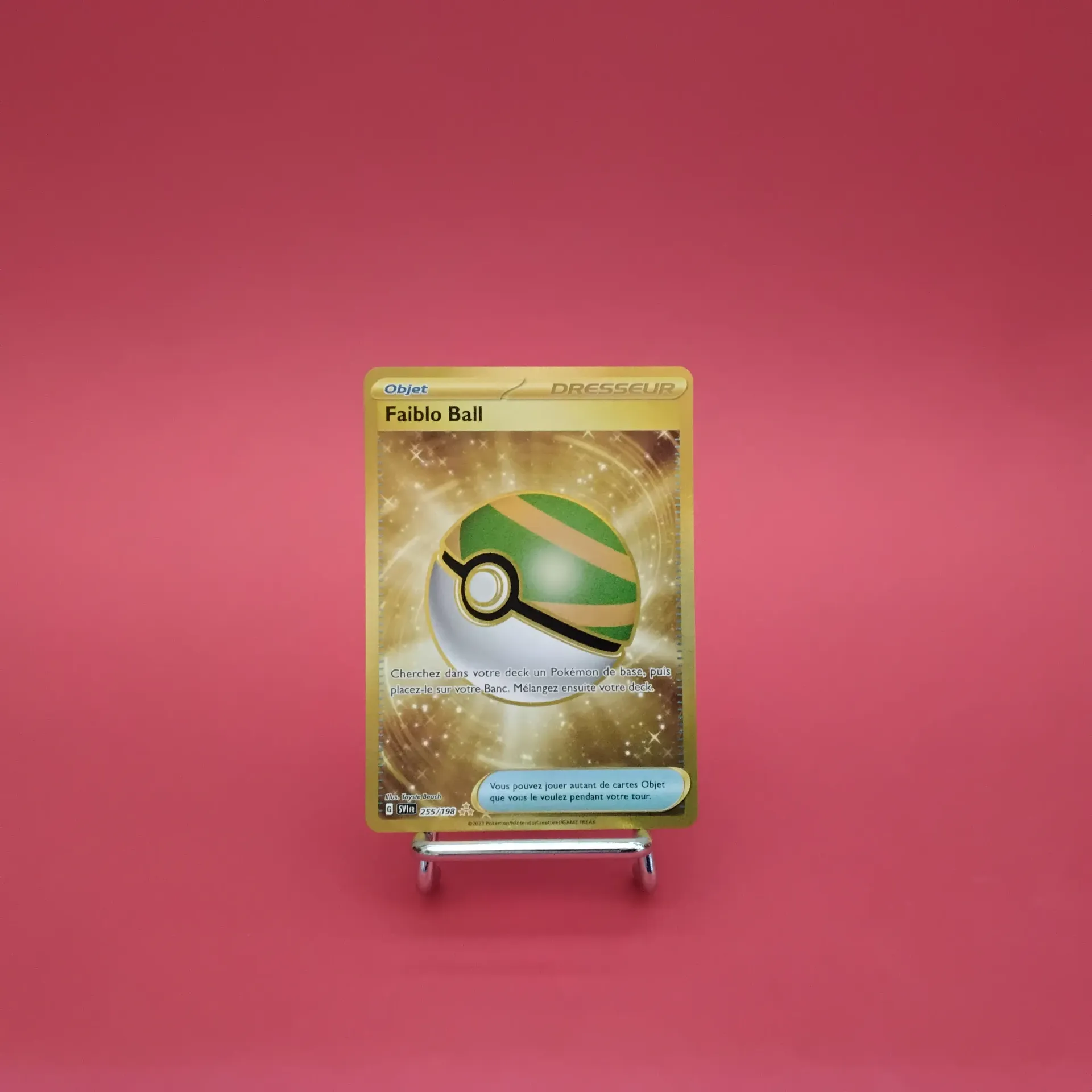 Carte Pokemon Faiblo Ball GOLD 255/198 - EV1 - Ecarlate et Violet - GOLD- Secret - Etat Near Mint (FR)
