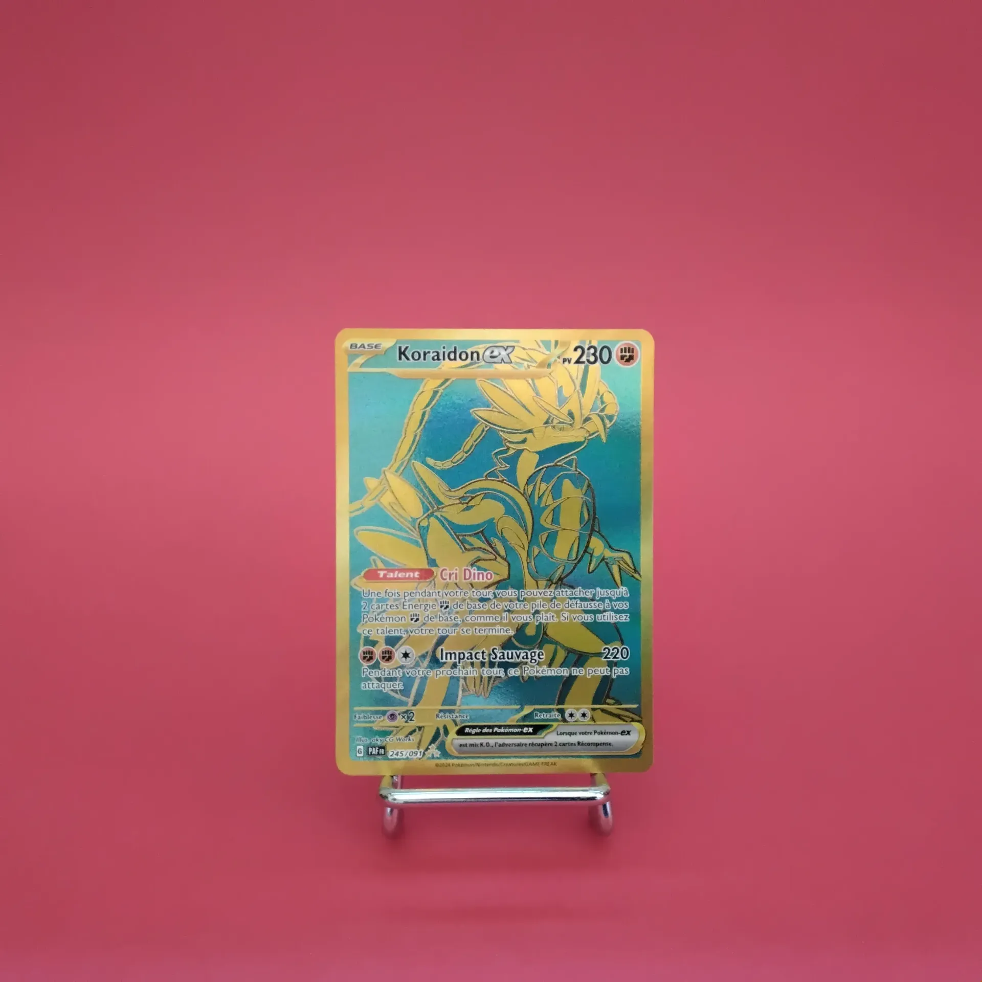 Carte Pokemon Koraidon EX GOLD 245/091 - EV4.5- Destinées de Paldéa - GOLD- Secret - Etat Near Mint (FR)
