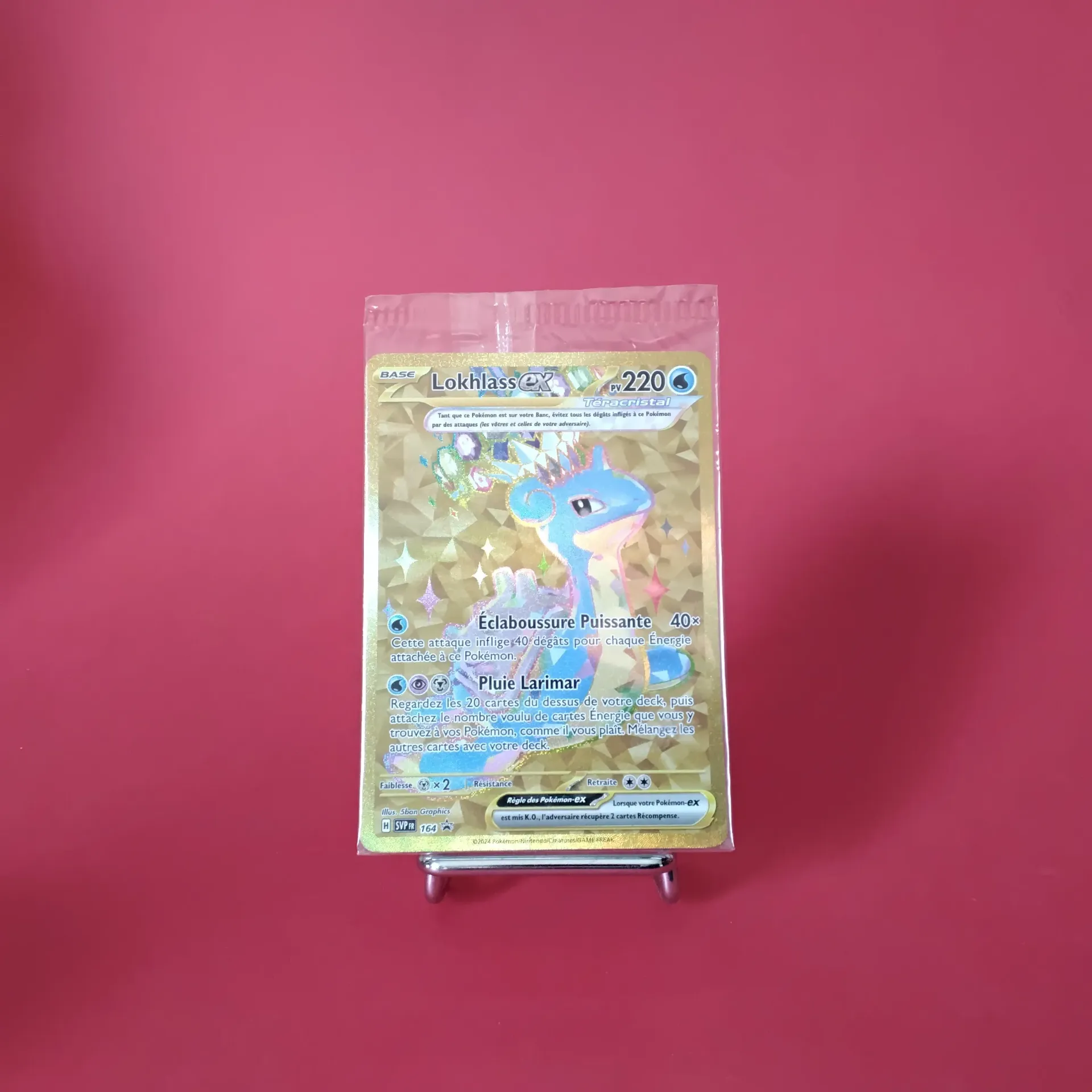 Carte Pokemon Lokhlass EX GOLD Promo scellée SVP 164 - GOLD- Secret - Etat Near Mint (FR)
