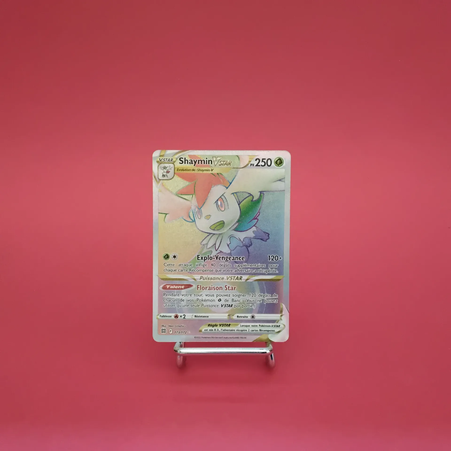 Carte Pokemon Shaymin V STAR 173/172 - EB09- Stars Etincellantes - RAINBOW- Secret - Etat Near Mint (FR)