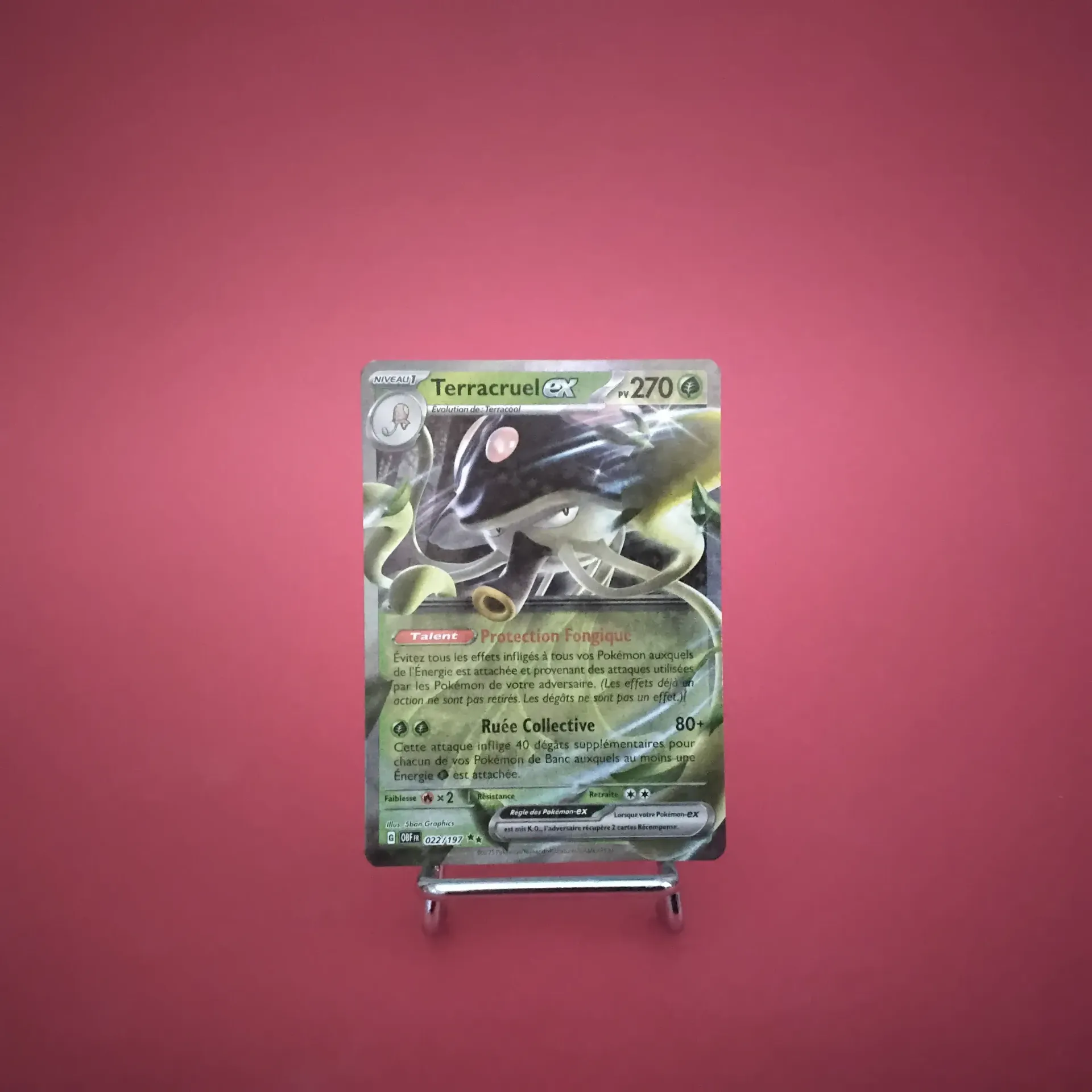Carte Pokemon Terracruel EX 022/197 EV03 Flammes Obsidiennes - État Near Mint (FR)