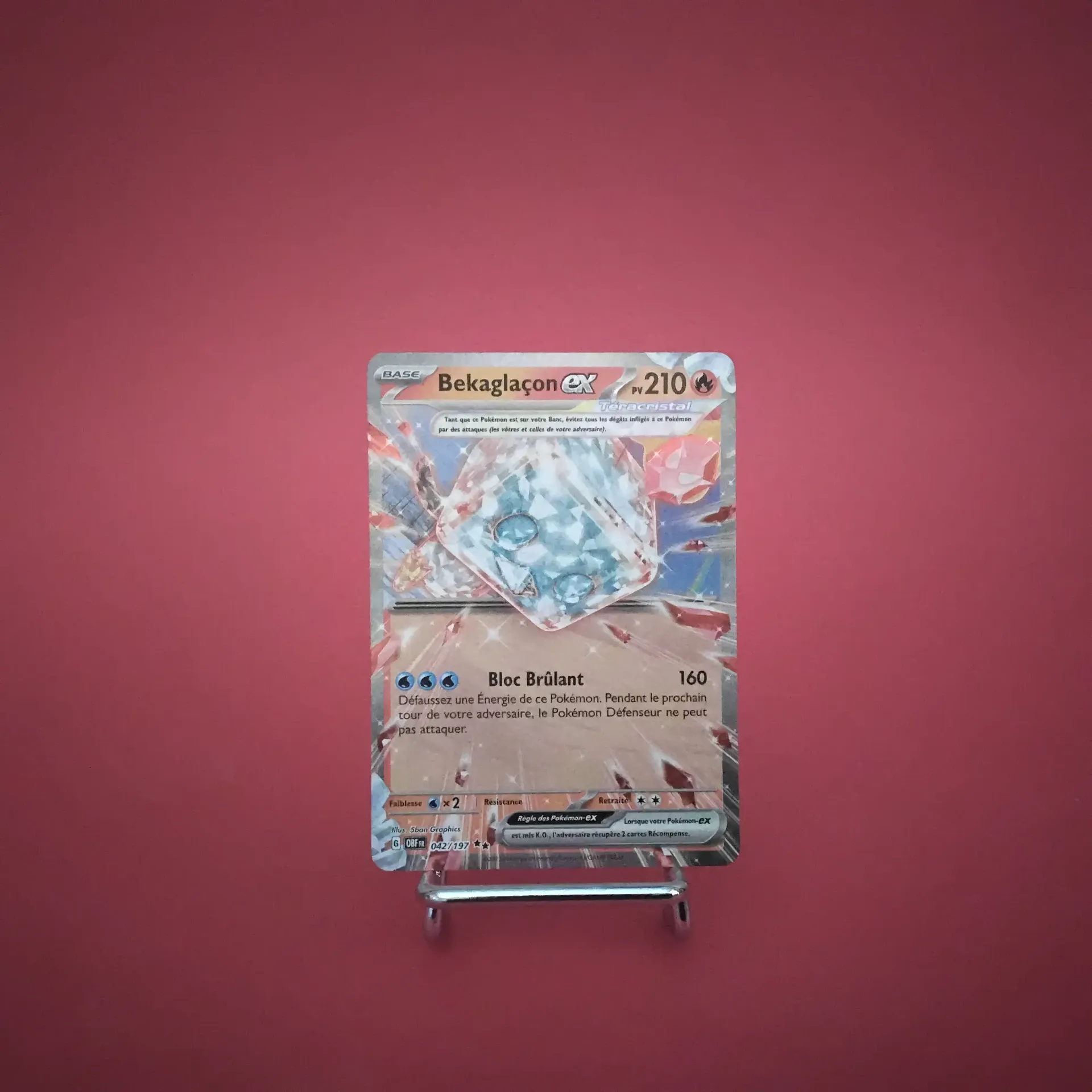 Carte Pokemon Bekaglaçon EX 042/197 EV03 Flammes Obsidiennes - État Near Mint (FR)