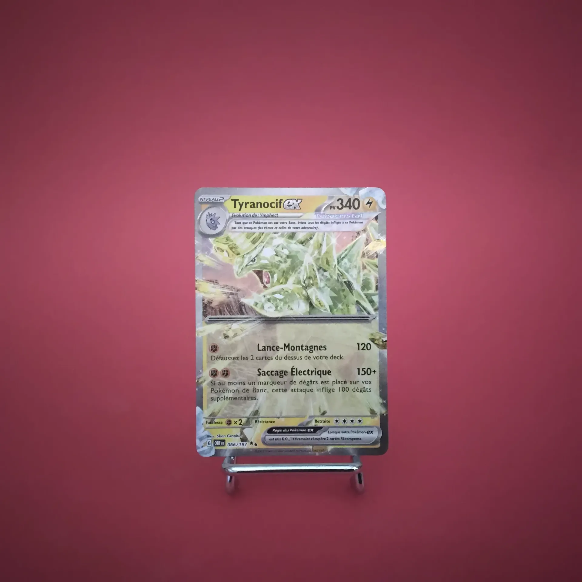 Carte Pokemon Tyranocif EX 066/197 EV03 Flammes Obsidiennes - État Near Mint (FR)