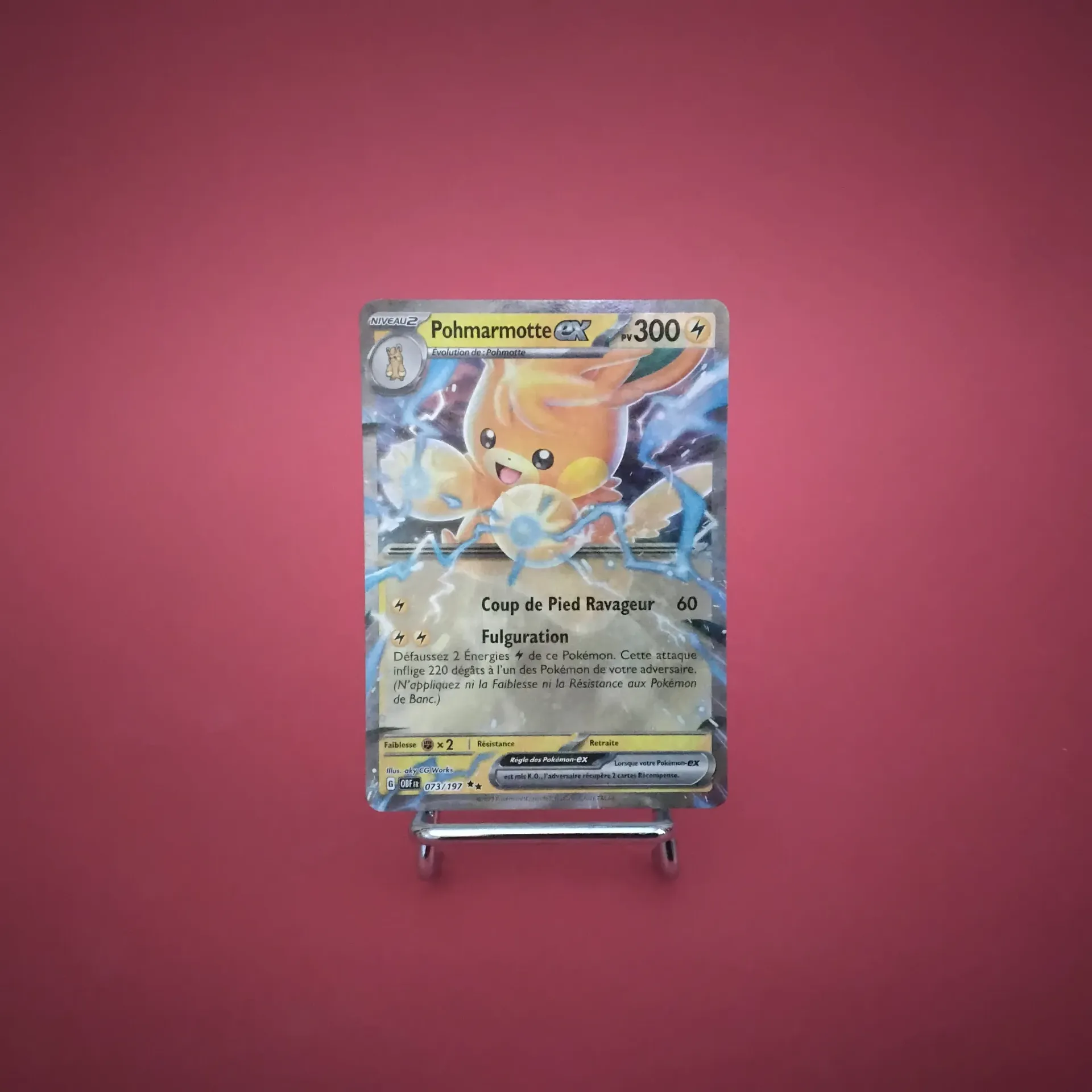 Carte Pokemon Pohmarmotte EX 073/197 EV03 Flammes Obsidiennes - État Near Mint (FR)