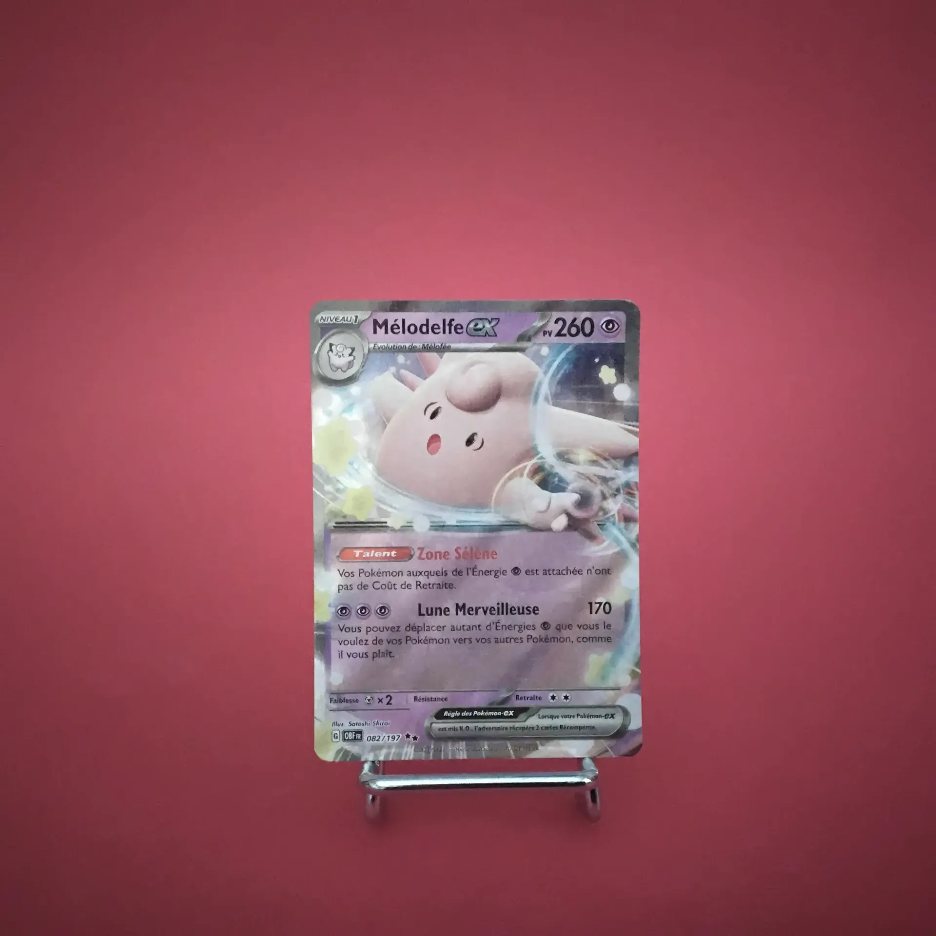 Carte Pokemon Mélodelfe EX 082/197  EV03 Flammes Obsidiennes - État Near Mint (FR)