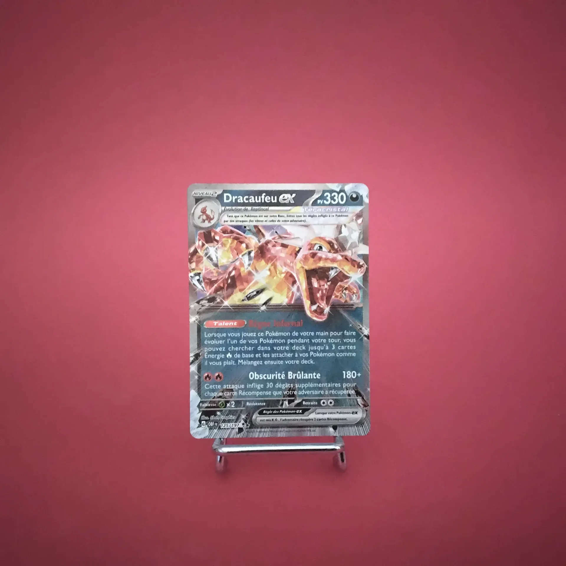 Carte Pokemon Dracaufeu EX 125/197  EV03 Flammes Obsidiennes - État Near Mint (FR)