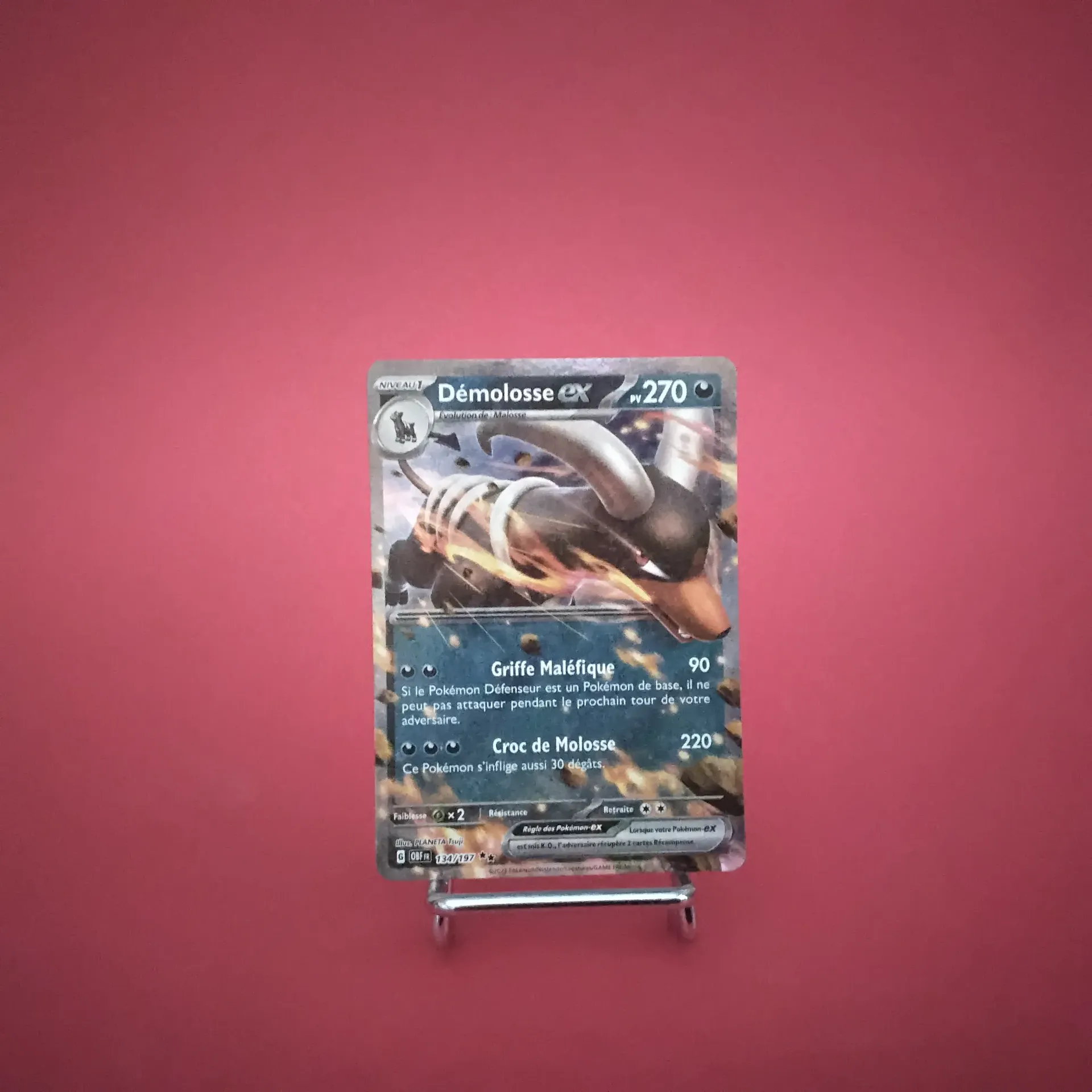 Carte Pokemon Démolosse EX 134/197  EV03 Flammes Obsidiennes - État Near Mint (FR)