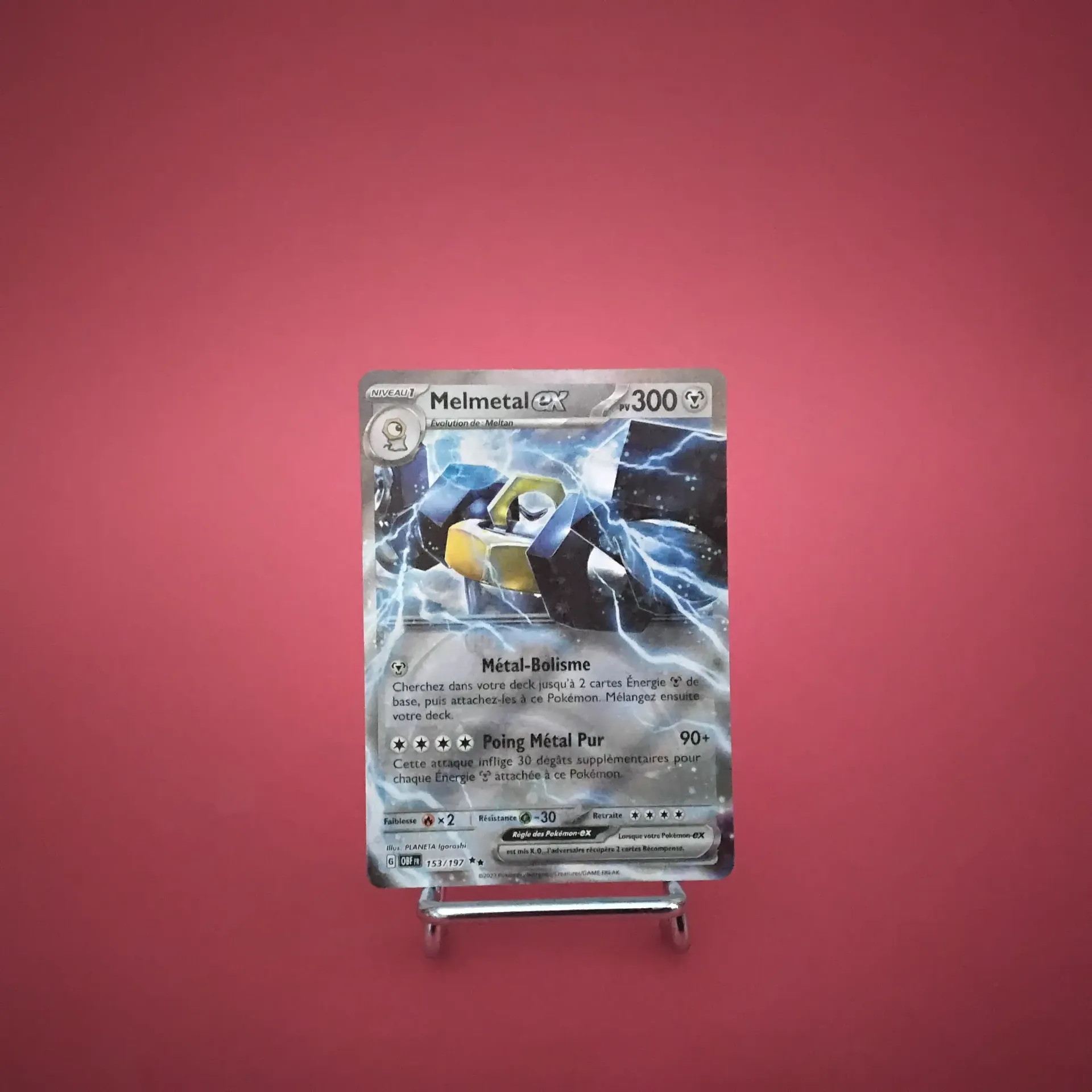 Carte Pokemon Melmetal EX 153/197  EV03 Flammes Obsidiennes - État Near Mint (FR)