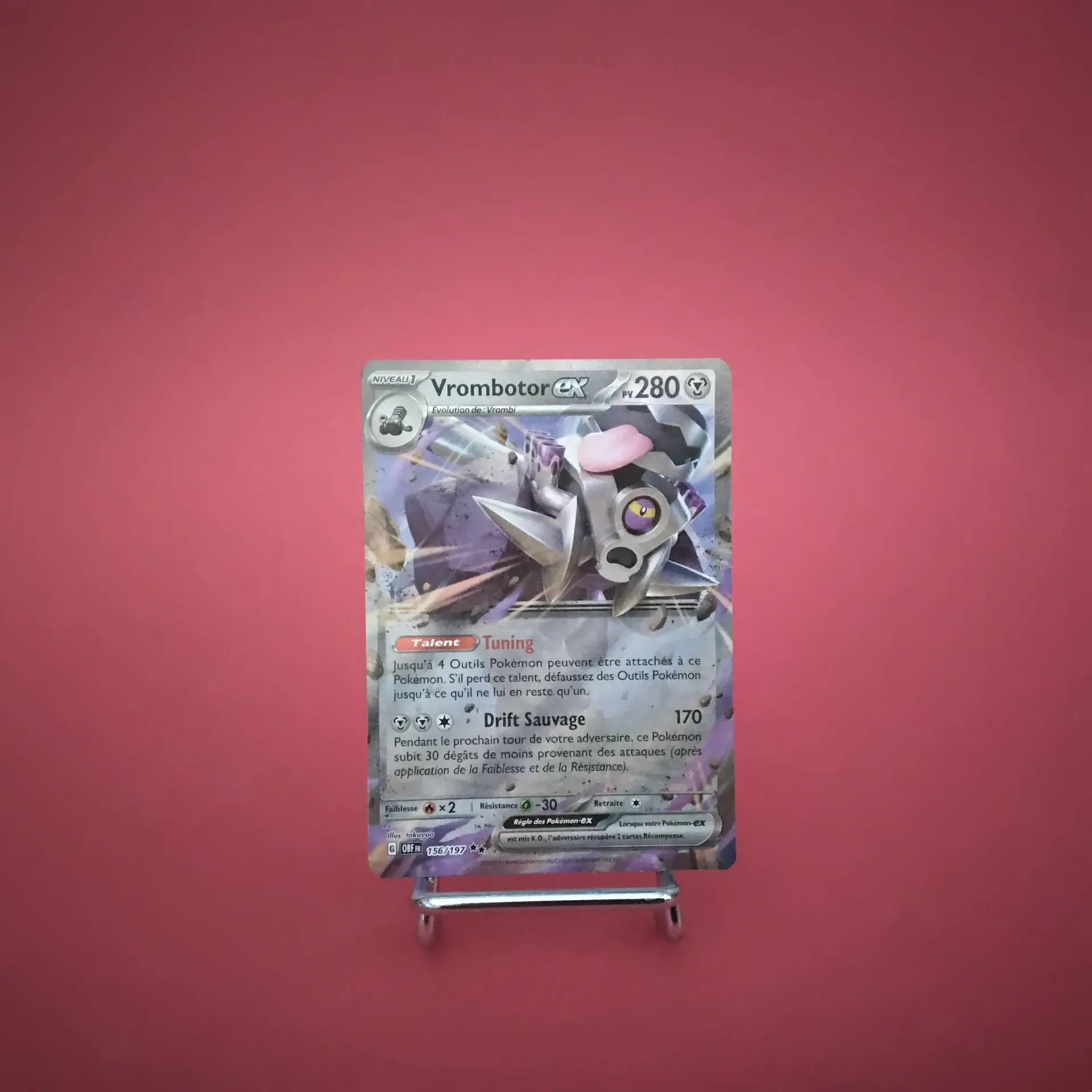 Carte Pokemon Vrombotor EX 156/197  EV03 Flammes Obsidiennes - État Near Mint (FR)