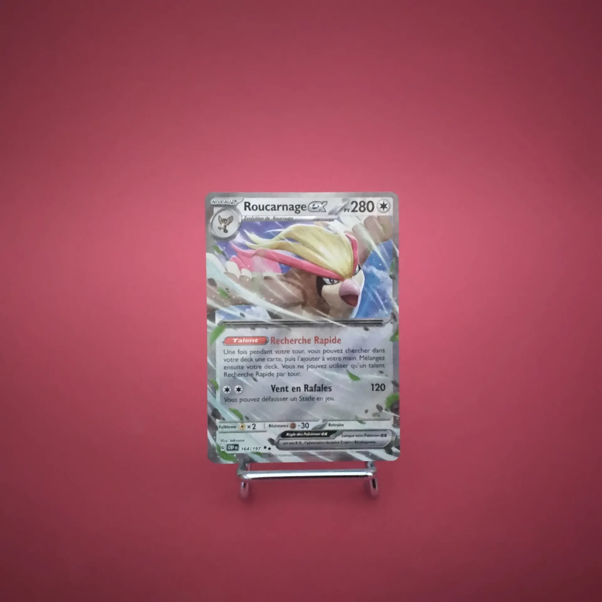 Carte Pokemon Roucarnage EX 164/197  EV03 Flammes Obsidiennes - État Near Mint (FR)