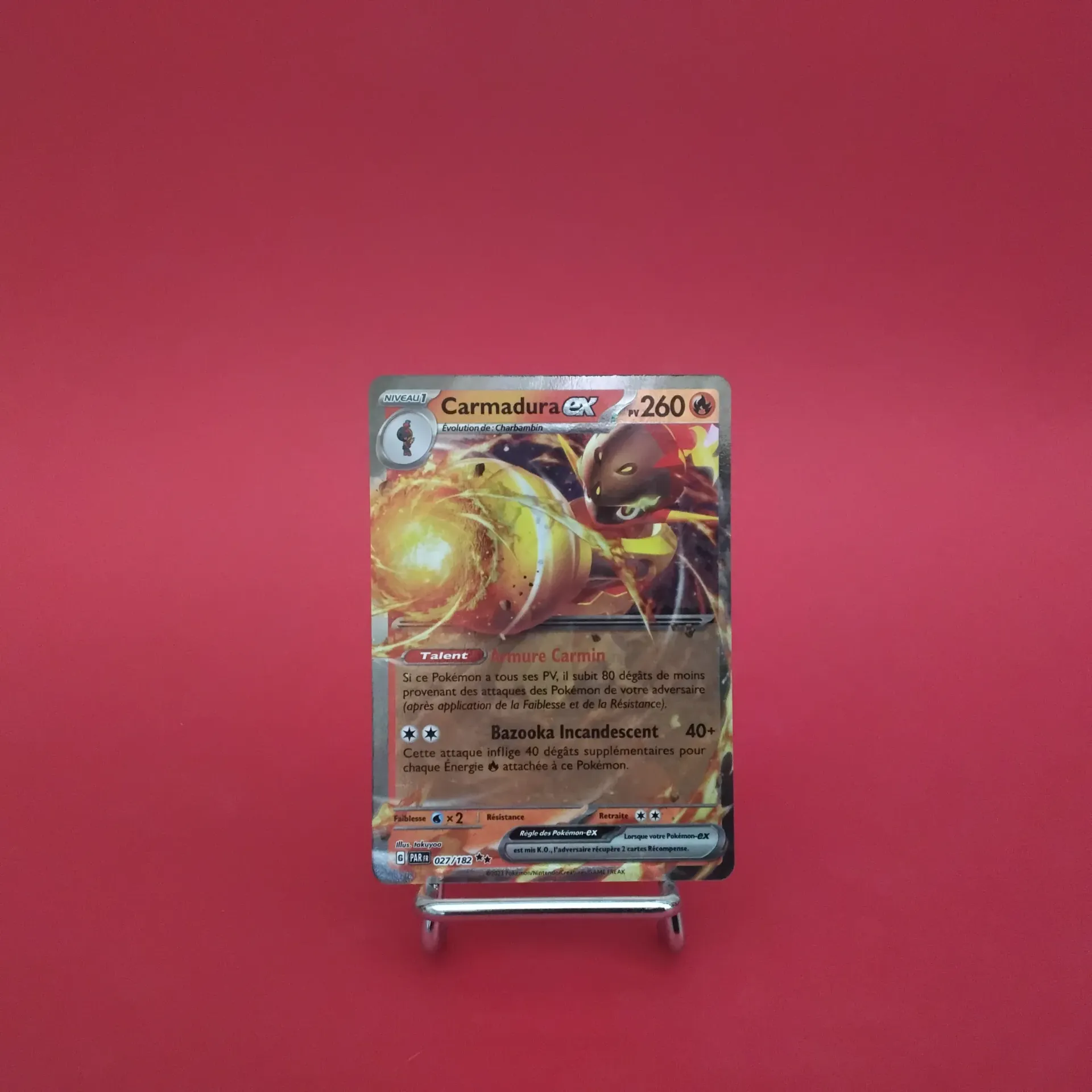 Carte Pokemon Carmadura EX 027/182 - EV04 - Faille Paradoxe  - État Near Mint (FR)