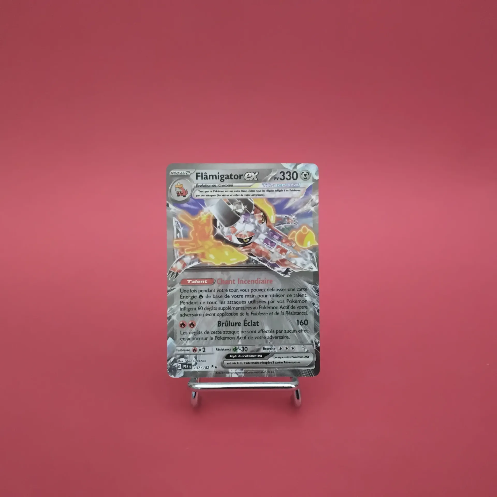 Carte Pokemon Flâmigator EX 137/182 - EV04 - Faille Paradoxe  - État Near Mint (FR)