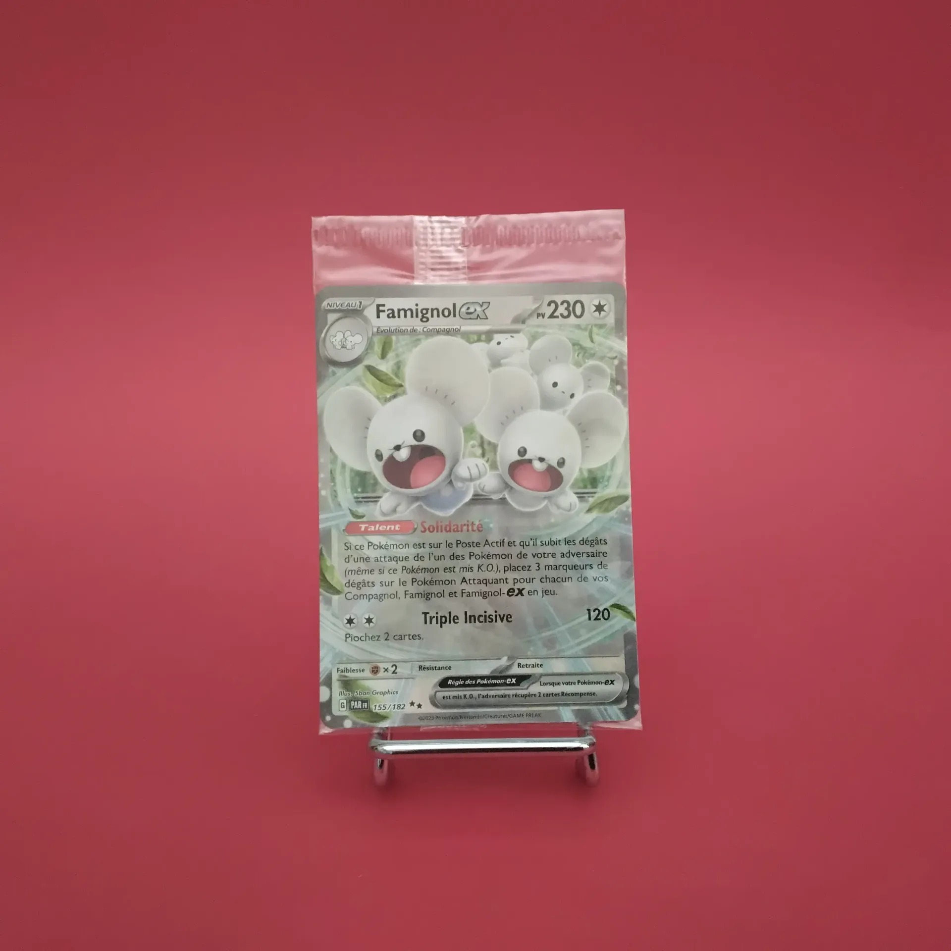 Carte Pokemon Famignol EX 155/182 Scellée - EV04 - Faille Paradoxe  - État Near Mint (FR)
