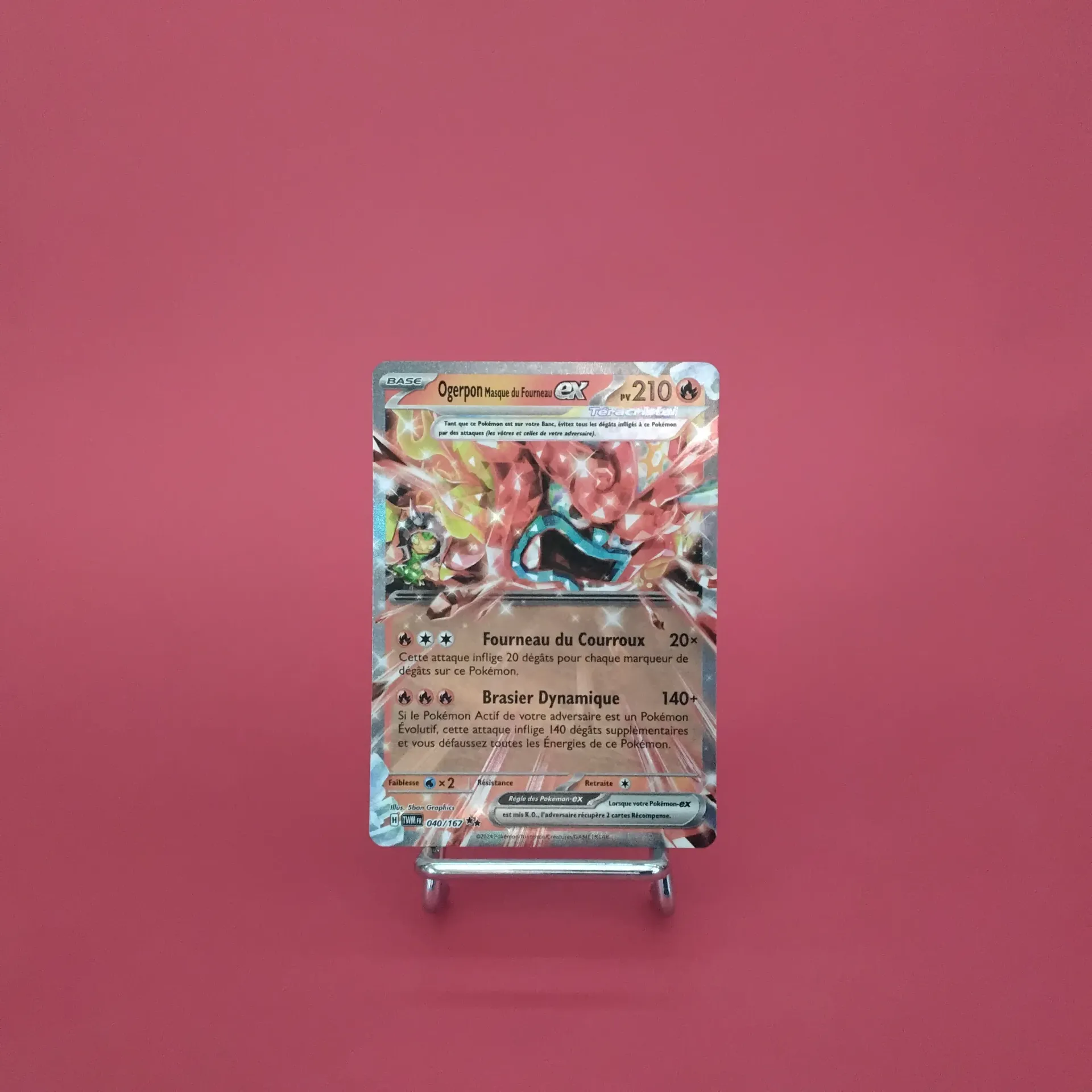 Carte Pokemon Ogerpon Masque du Fourneau EX 040/167 - EV06 - Mascarade Crépusculaire - État Near Mint (FR)