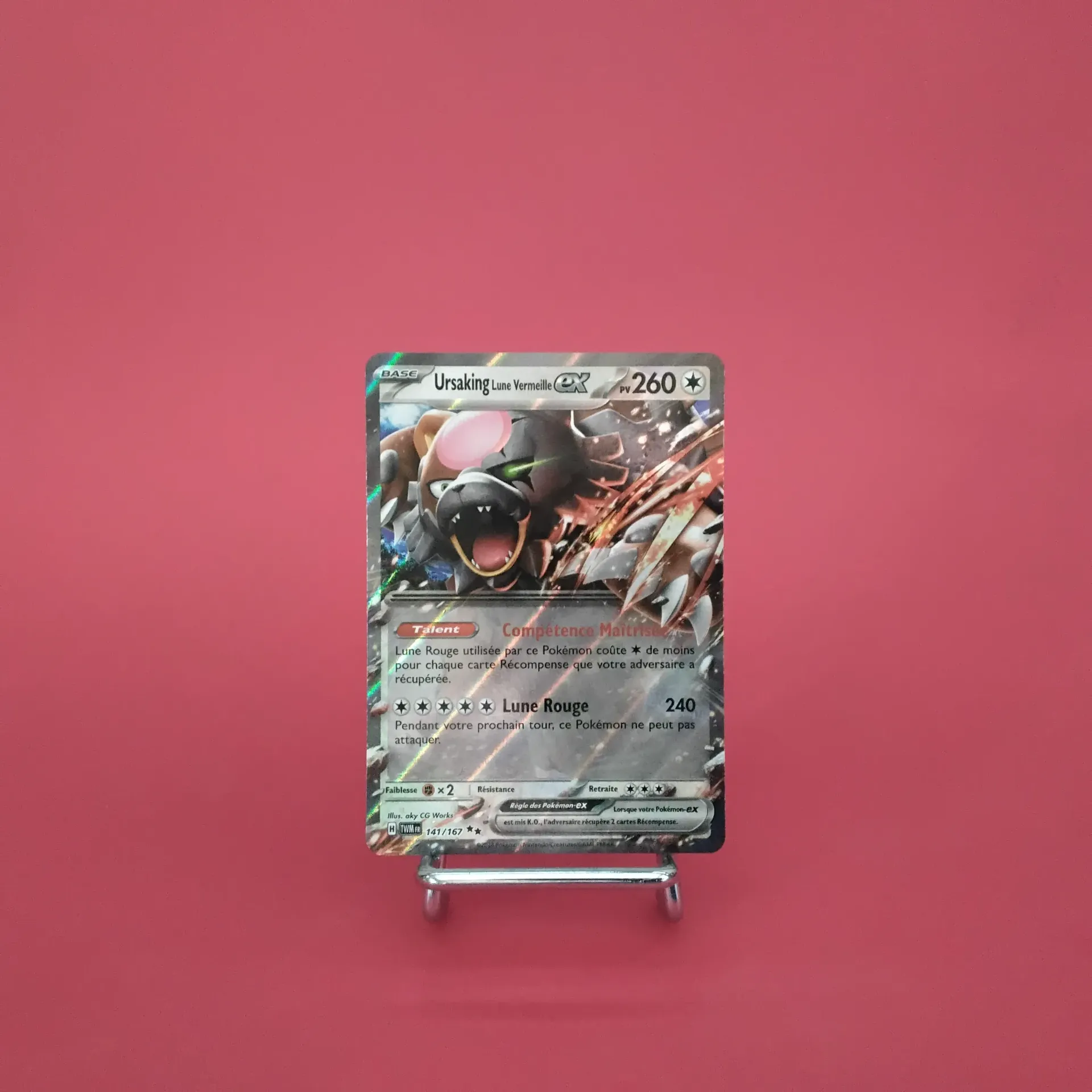 Carte Pokemon Ursaking Lune Vermeille EX 141/167 - EV06 - Mascarade Crépusculaire - État Near Mint (FR)