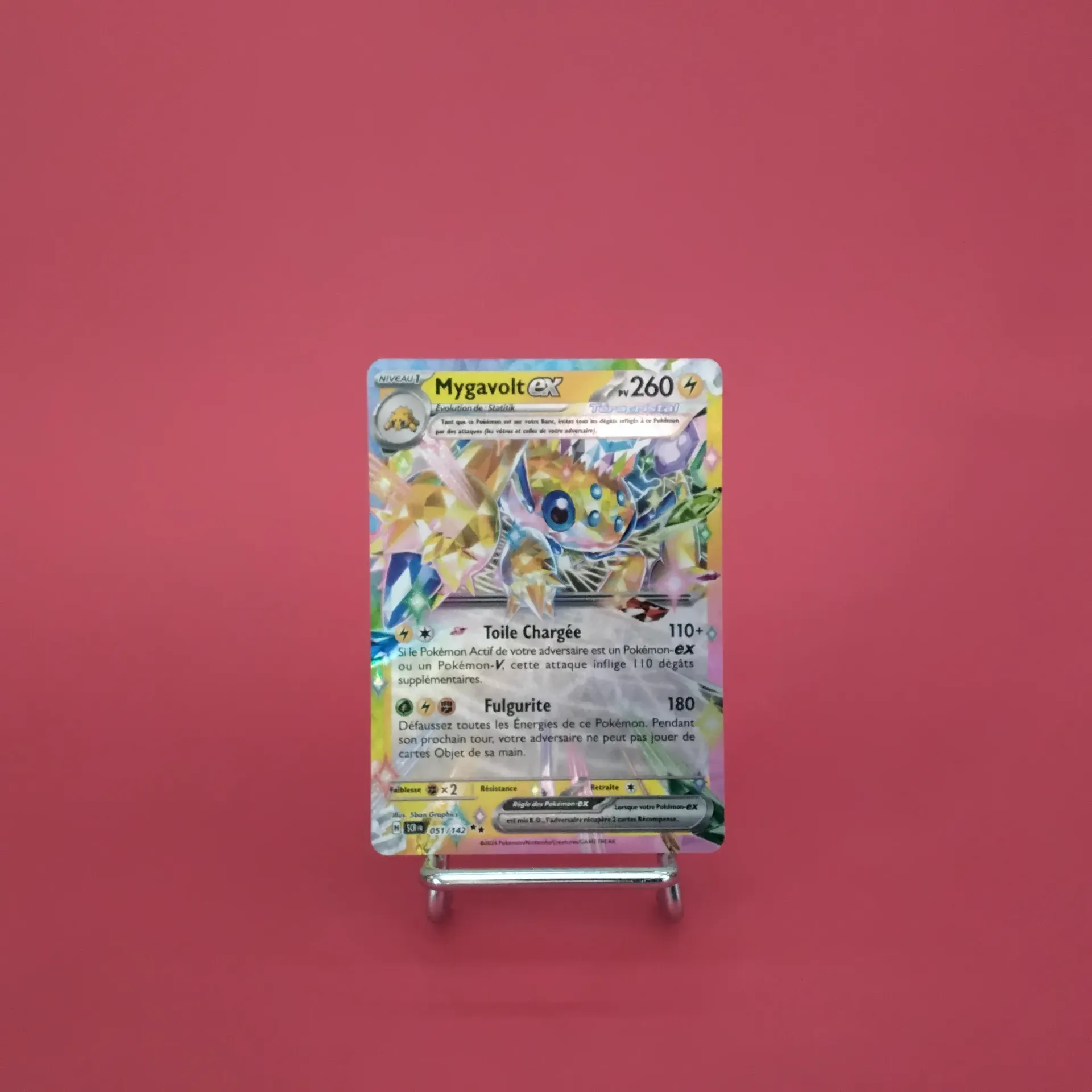 Carte Pokemon Mygavolt EX 051/142 - EV07 - Couronne Stellaire - État Near Mint (FR)