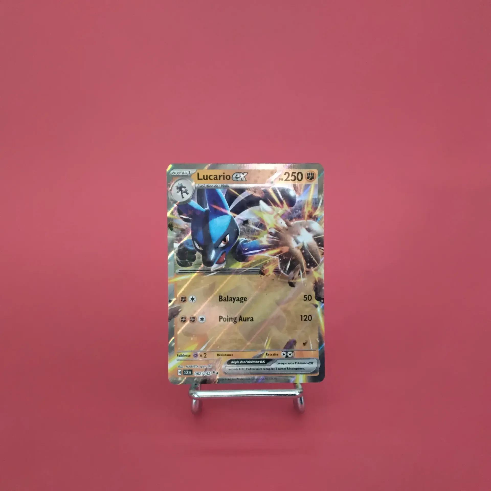 Carte Pokemon Lucario EX 082/142 - EV07 - Couronne Stellaire - État Near Mint (FR)