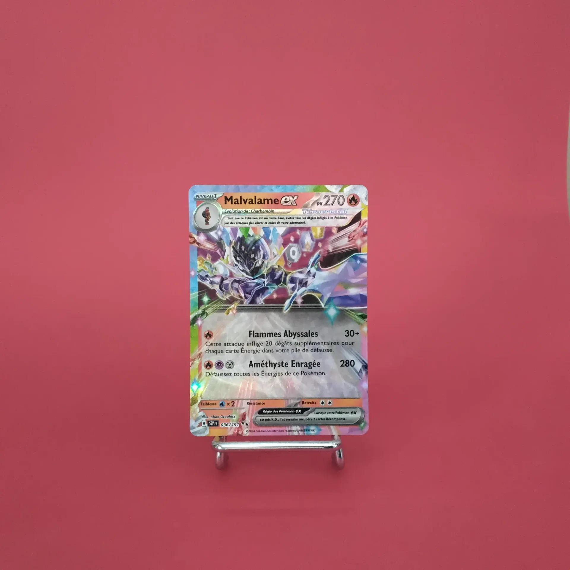 Carte Pokemon Malvalame EX 036/191 - EV08 - Etincelles Déferlantes - État Near Mint (FR)