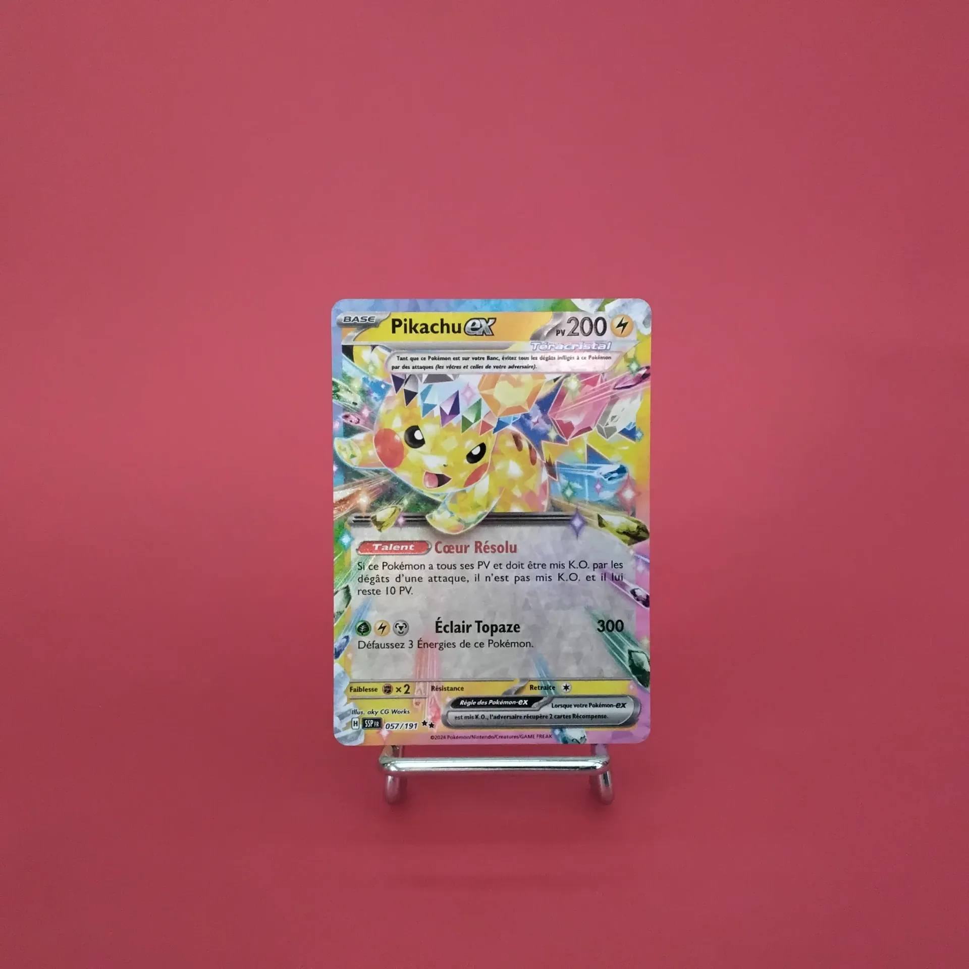 Carte Pokemon Pikachu EX 057/191 - EV08 - Etincelles Déferlantes - État Near Mint (FR)