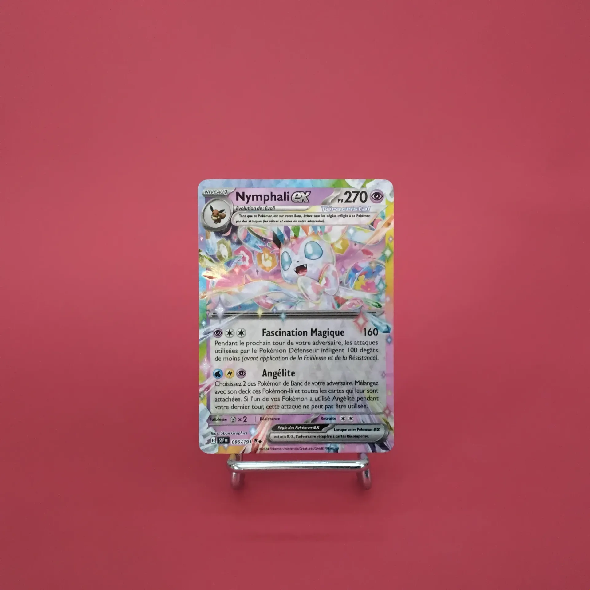 Carte Pokemon Nymphali EX 086/191 - EV08 - Etincelles Déferlantes - État Near Mint (FR)