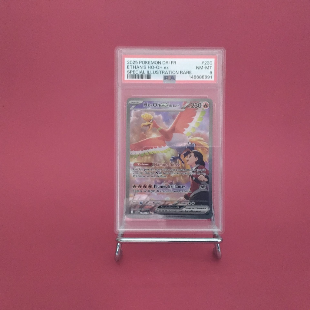 Carte Pokemon Ho-Oh EX de Luth 229/182-PSA 8 -EV10 - Rivalités Destinées - Alternative Art (Secret) - Etat Near Mint (FR)
