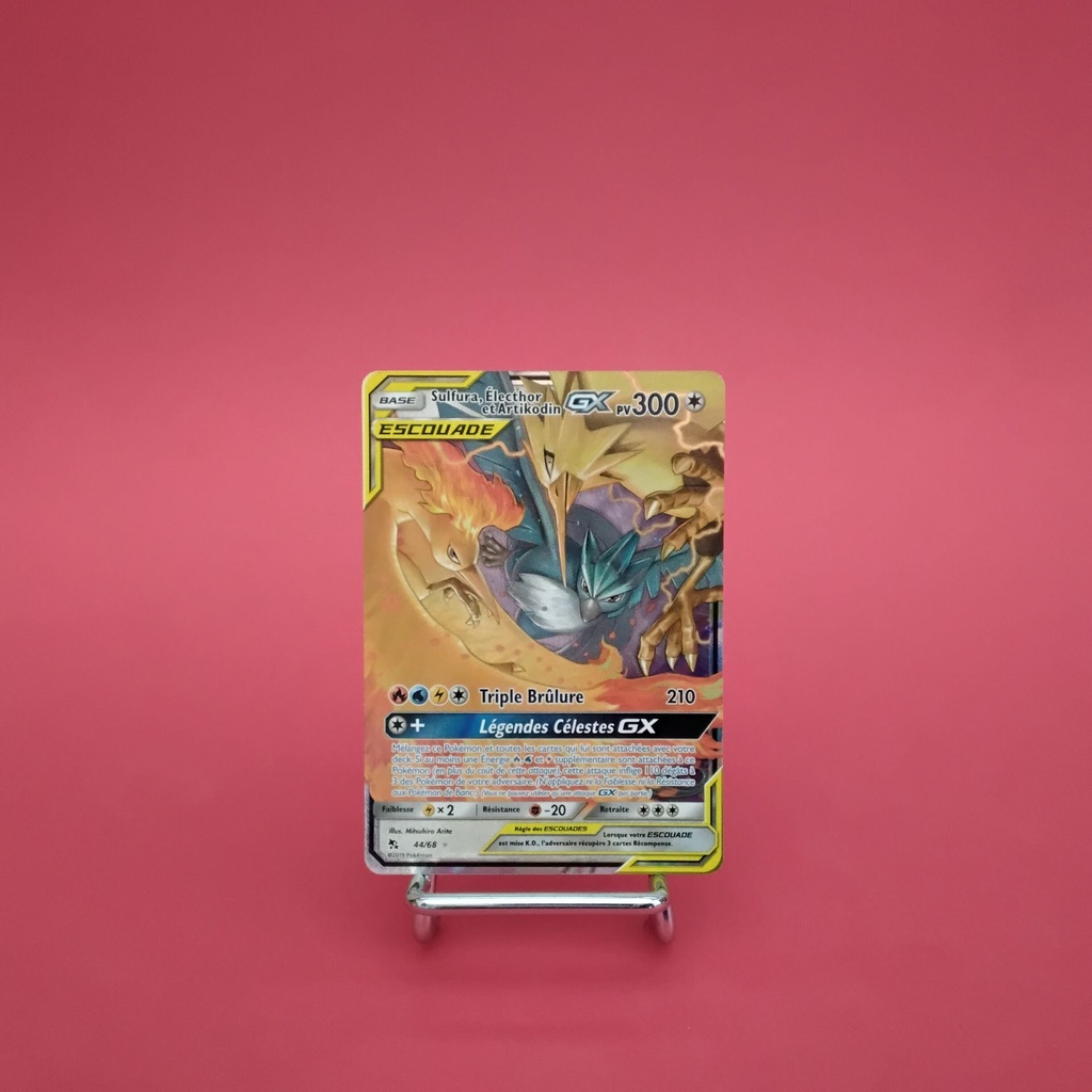 Carte Pokemon Sulfura,Electhor et Artikodin GX 44/68 - Destinées Occultes - Soleil et Lune  - Etat Near Mint (FR)