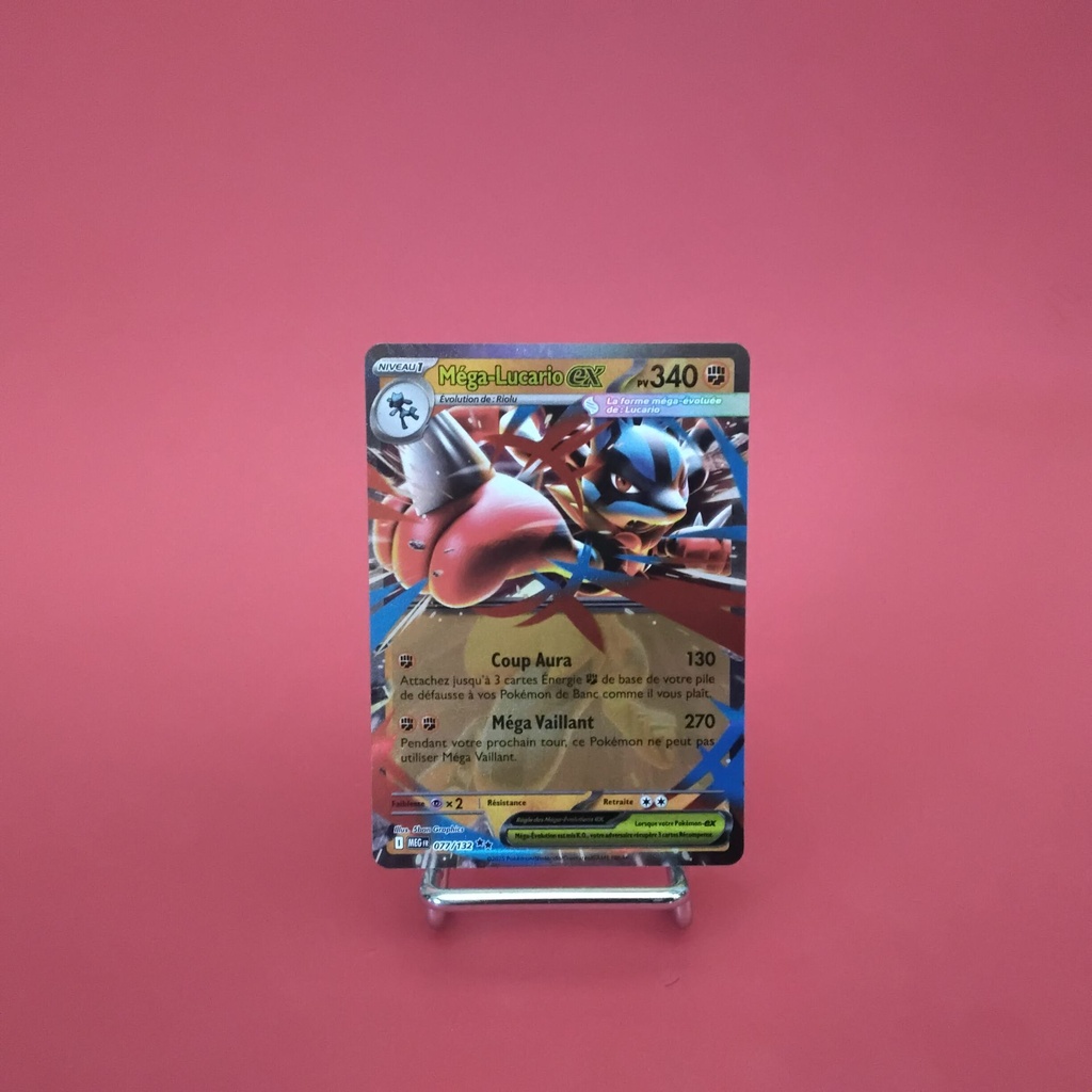 Carte Pokemon Méga-Lucario EX 077/132 - ME 01- Méga-Evolution - État Near Mint (FR)
