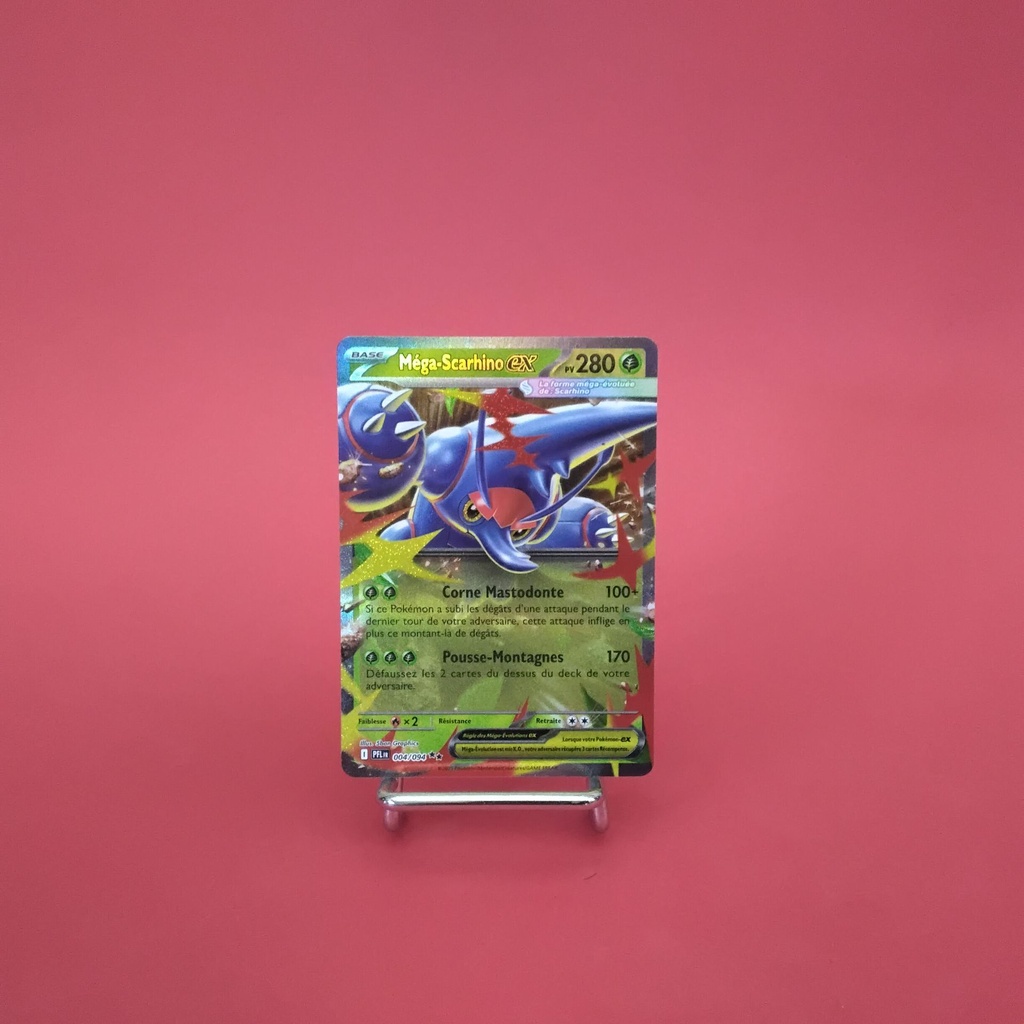 Carte Pokemon Méga-Scarhino EX 004/094 - ME 02- Flammes Fantasmagoriques - État Near Mint- (FR)