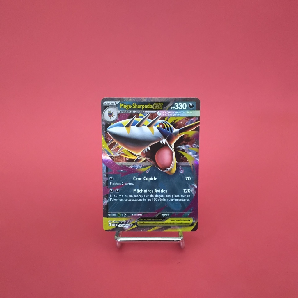 Carte Pokemon Méga-Sharpedo EX 061/094 - ME 02- Flammes Fantasmagoriques - État Near Mint- (FR)