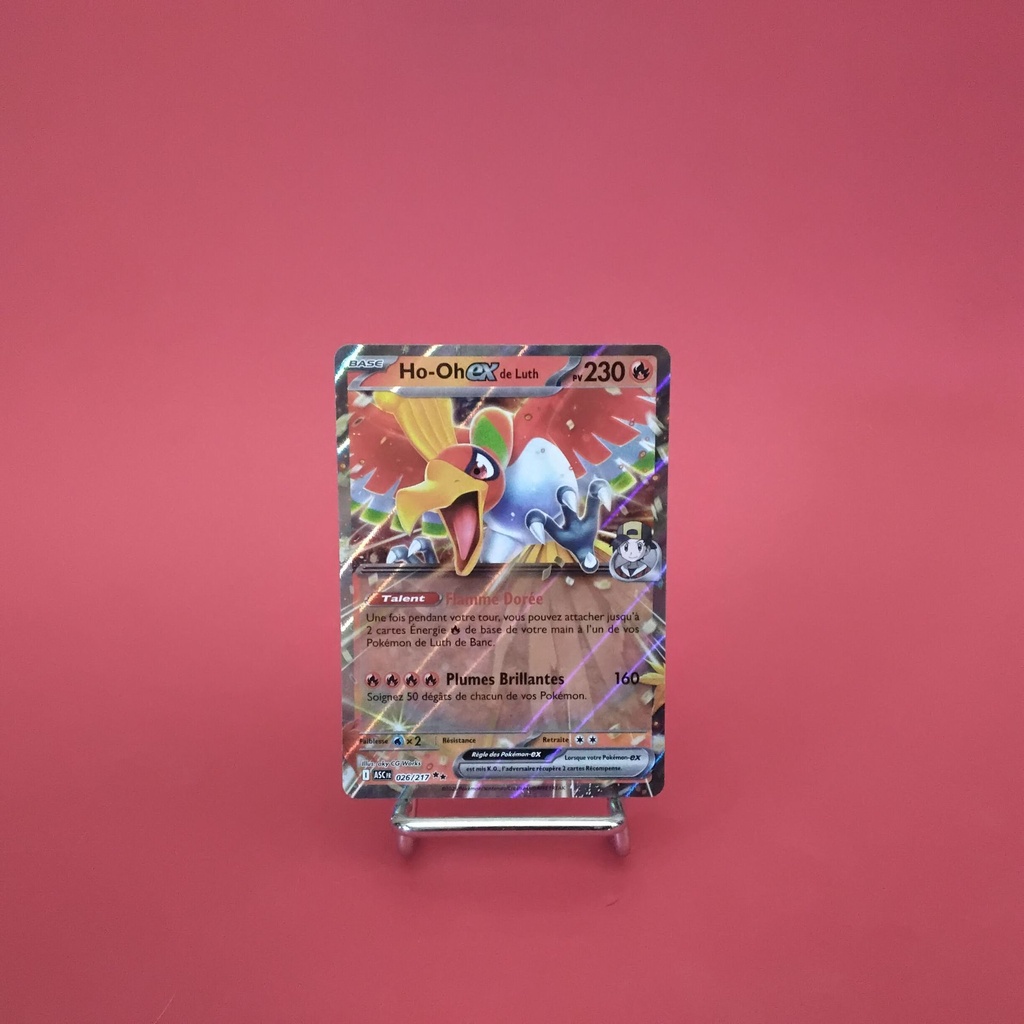 Carte Pokemon Ho-Oh EX de Luth 026/217 - ME 02.5- Héros Transcendants - État Near Mint- (FR)