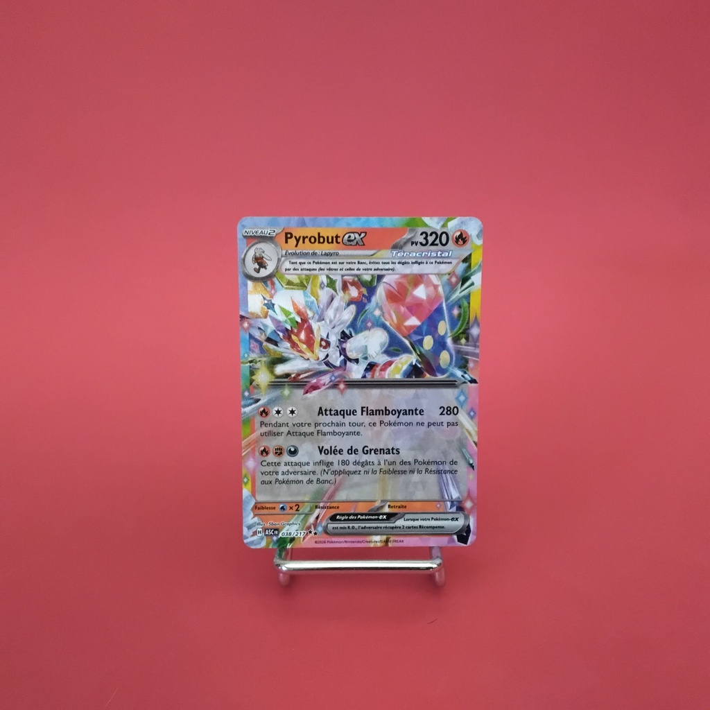 Carte Pokemon Pyrobut EX 038/217 - ME 02.5- Héros Transcendants - État Near Mint- (FR)