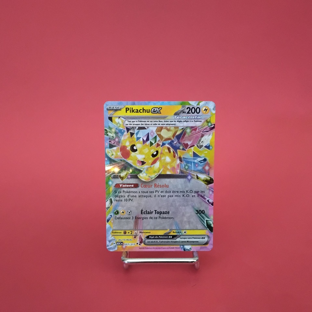 Carte Pokemon Pikachu EX 057/217 - ME 02.5- Héros Transcendants - État Near Mint- (FR)