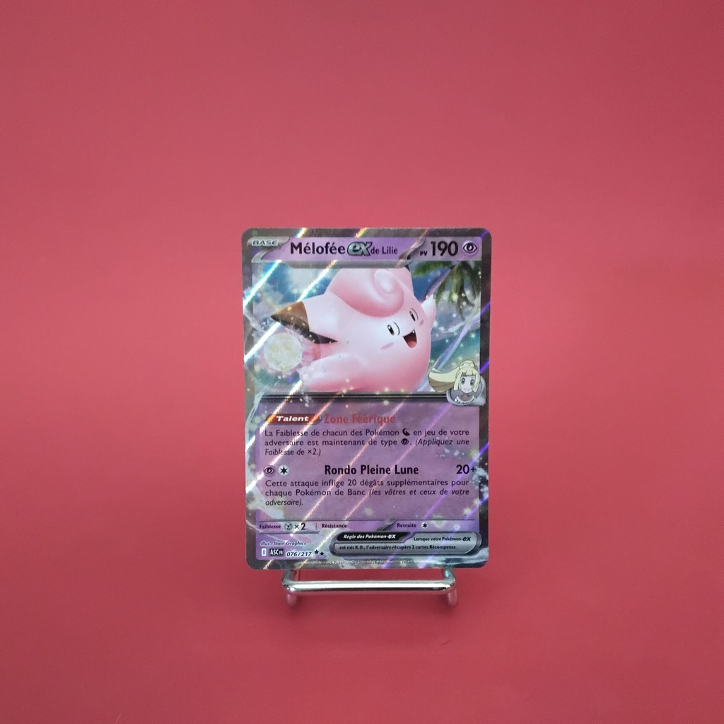 Carte Pokemon Mélofée EX de Lilie 076/217 - ME 02.5- Héros Transcendants - État Near Mint- (FR)