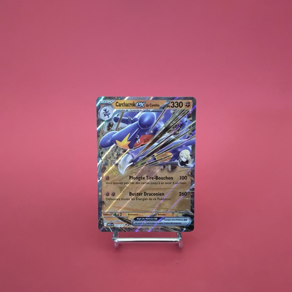 Carte Pokemon Carchacrok EX de Cynthia 111/217 - ME 02.5- Héros Transcendants - État Near Mint- (FR)