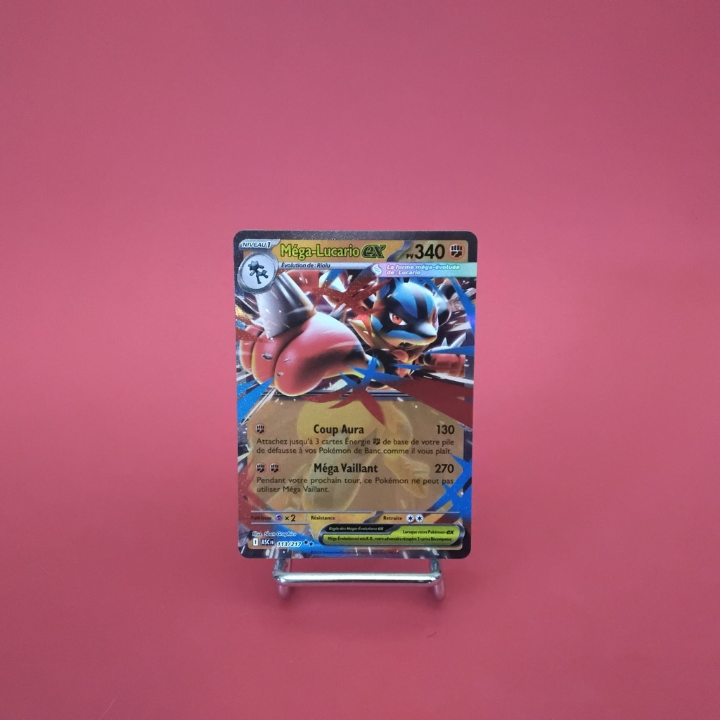 Carte Pokemon Méga Lucario EX 113/217 - ME 02.5- Héros Transcendants - État Near Mint- (FR)